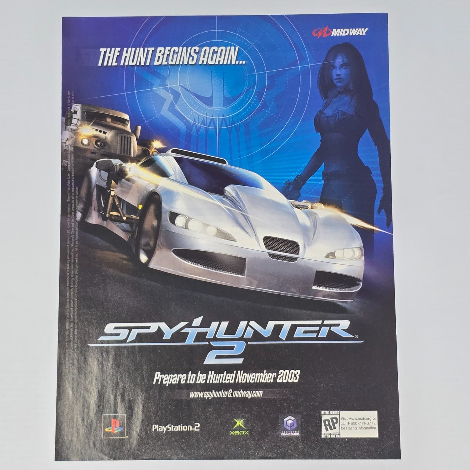 SpyHunter 2 PlayStation PS2 Xbox GameCube Hunt Begins Print Ad/Poster Promo Art