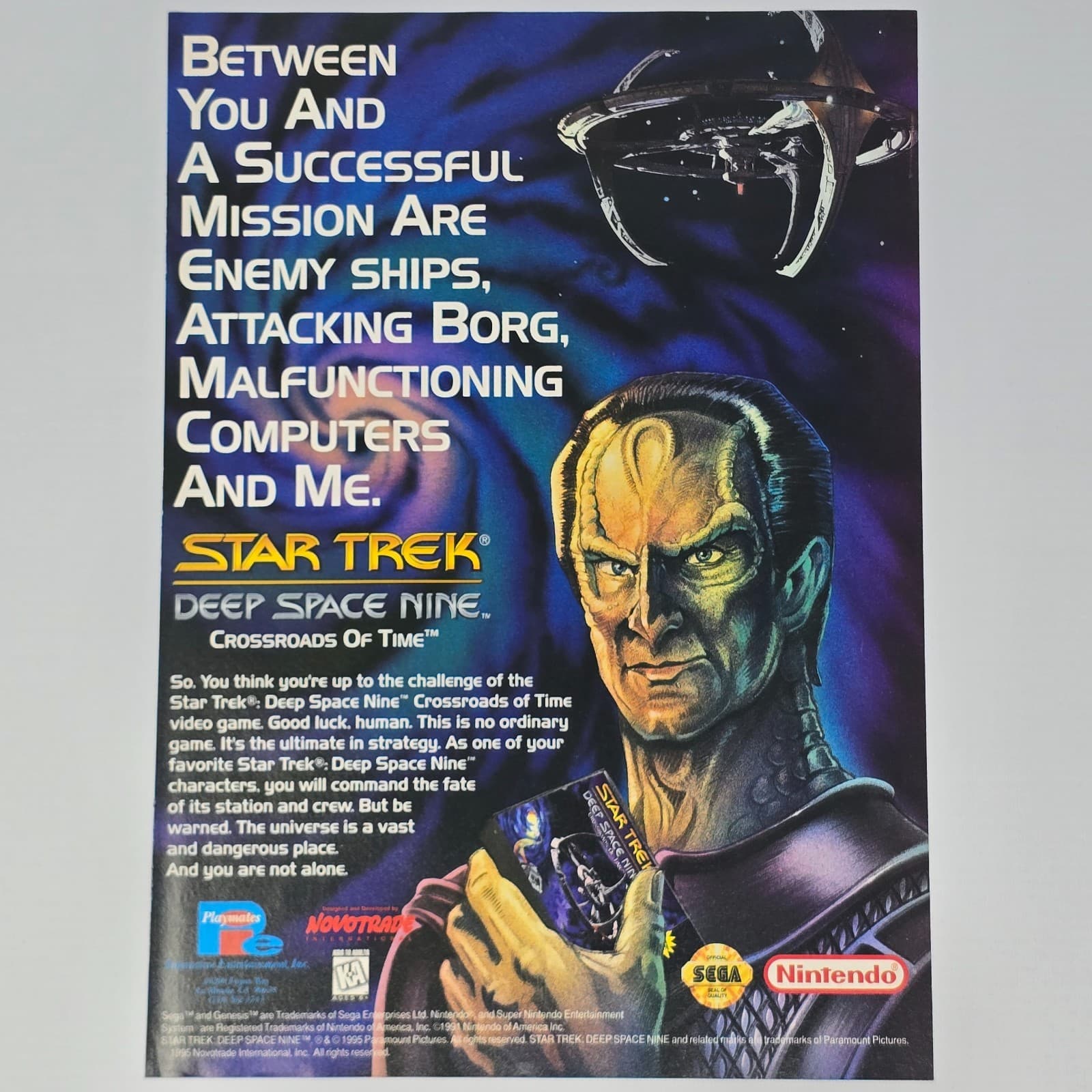 Star Trek Deep Space Nine Crossroads SNES Sega Genesis Print Ad/Poster Promo Art