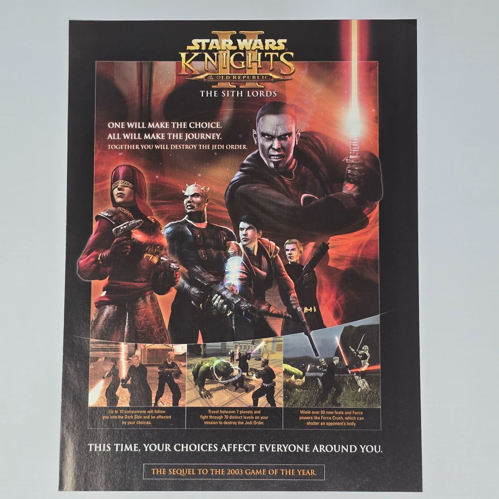 Star Wars Knights of the Old Republic II Xbox Evil Print Ad/Poster Promo Art