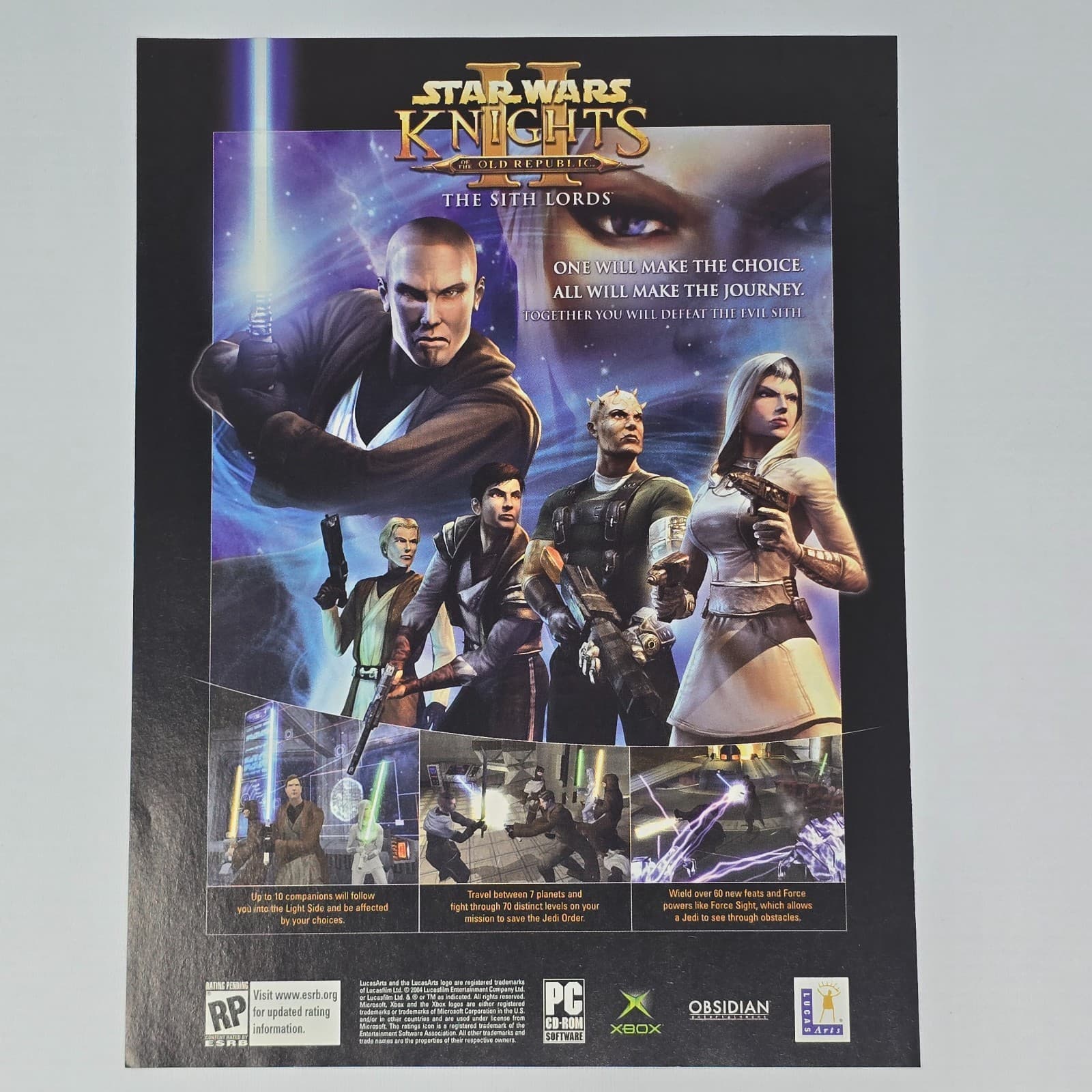 Star Wars Knights of the Old Republic II Xbox Good Print Ad/Poster Promo Art