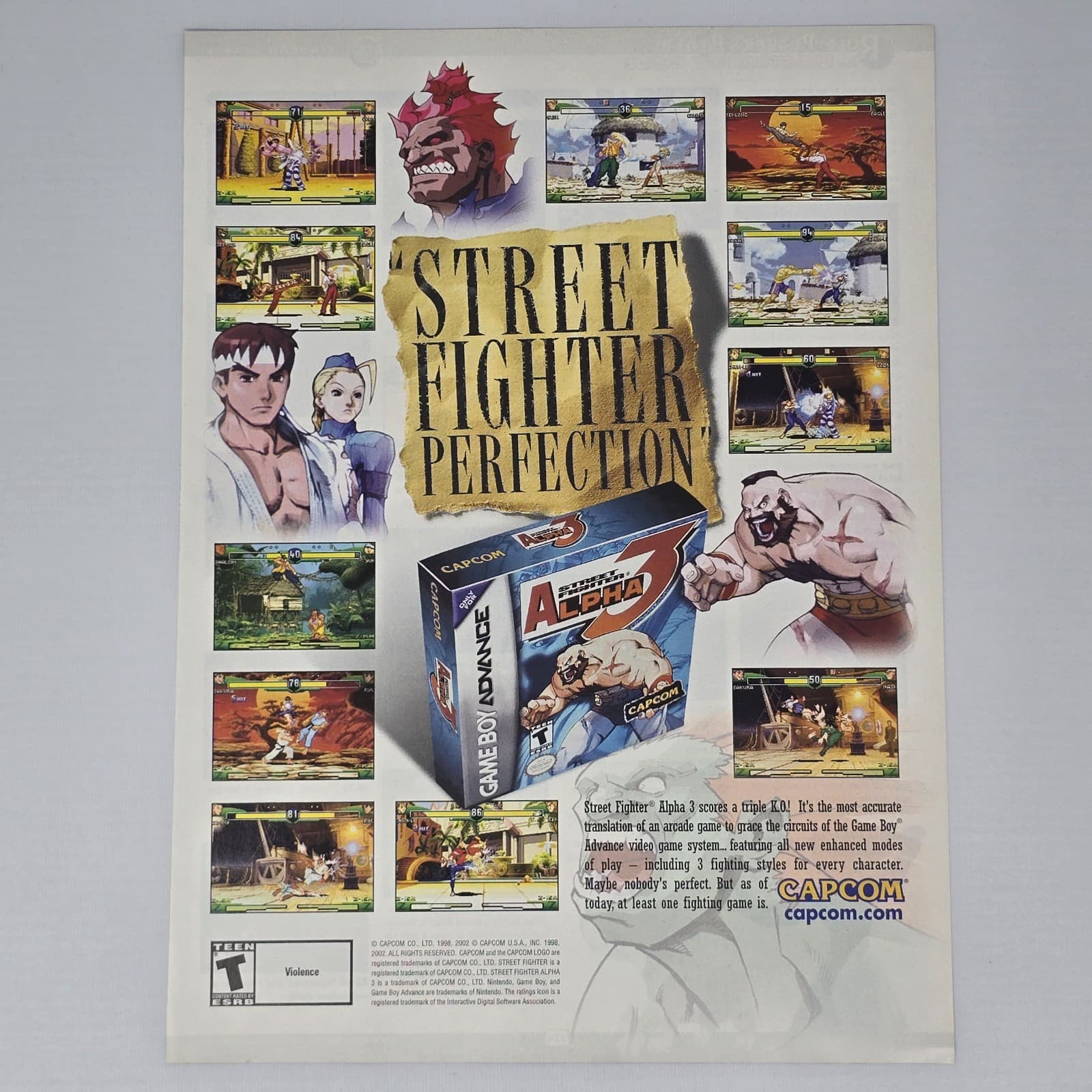 Street Fighter Alpha 3 Nintendo GameBoy Advance Print Ad/Poster Promo Art