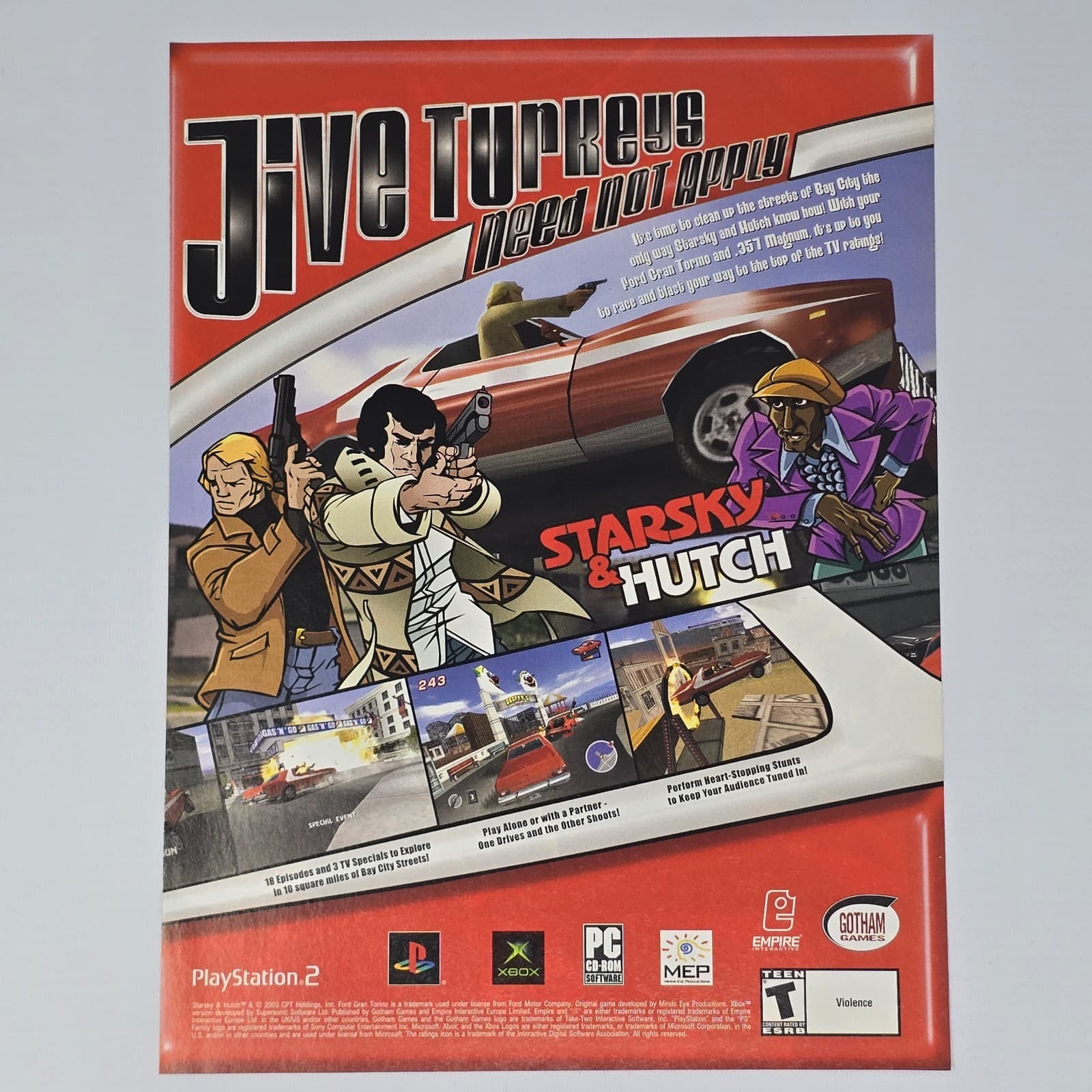 Starsky & Hutch PlayStation 2 PS2 Xbox PC Jive Turkey Print Ad/Poster Promo Art