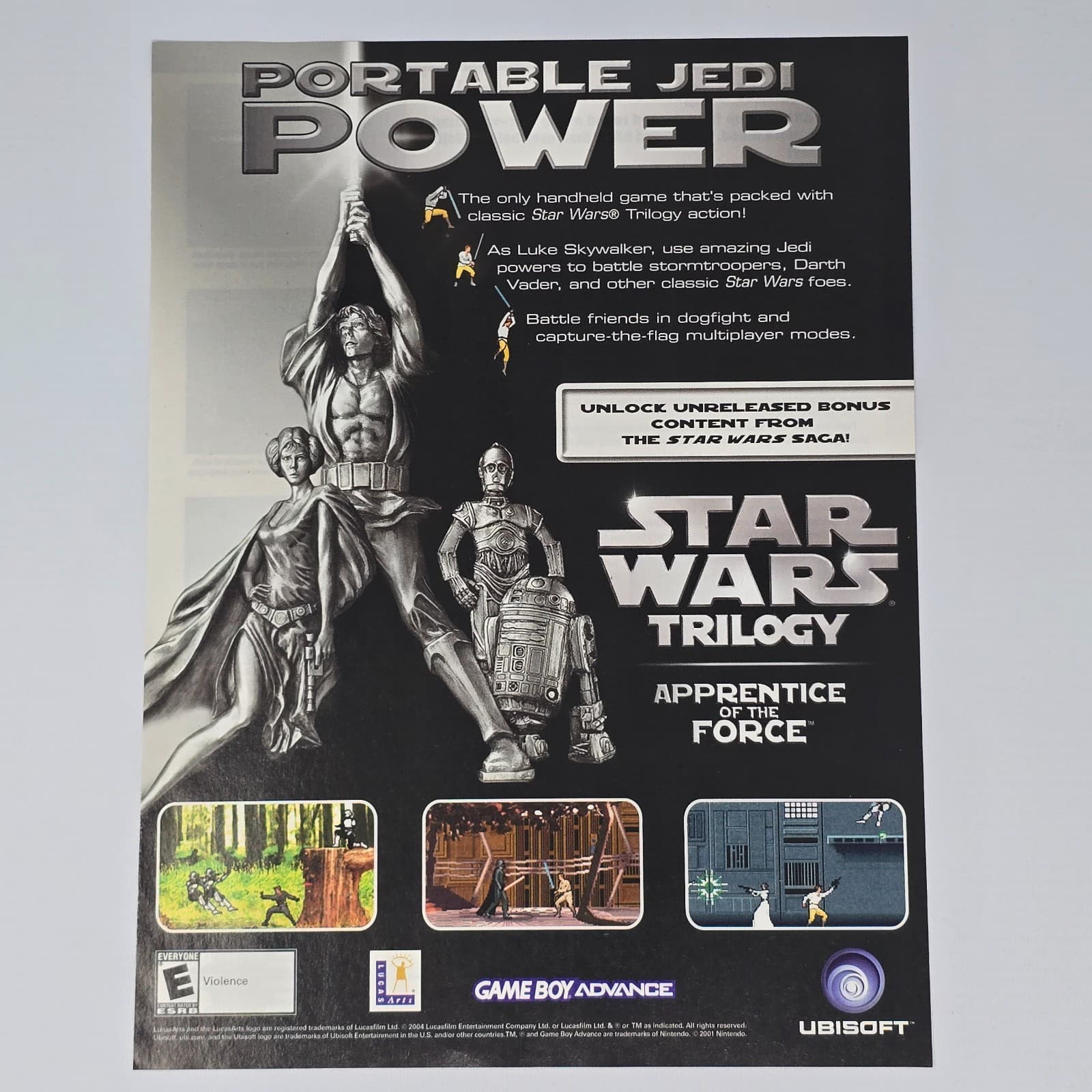 Star Wars Trilogy Nintendo GameBoy Advance Power Print Ad/Poster Promo Art