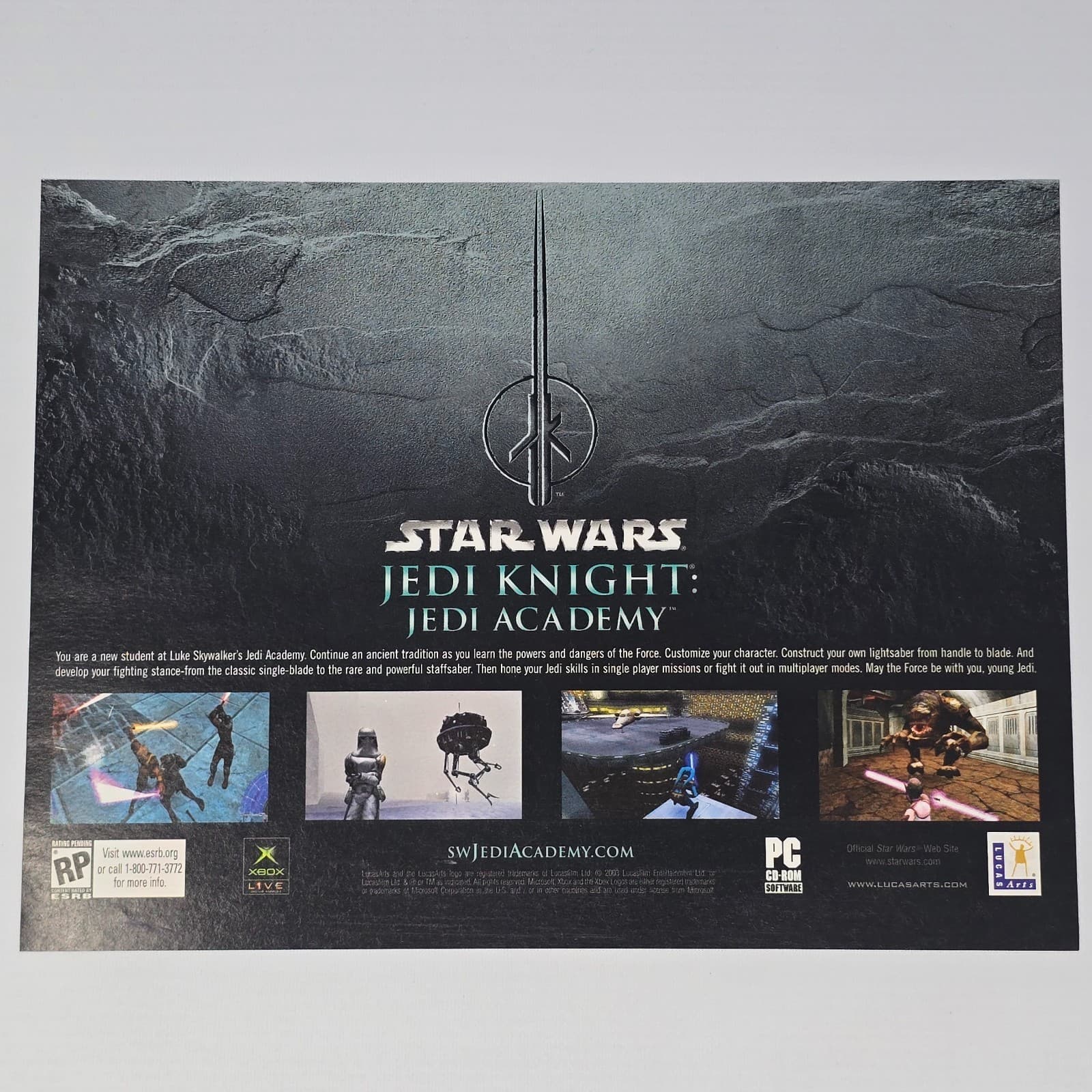 Star Wars Jedi Knight Jedi Academy Xbox PC Screens Print Ad/Poster Promo Art