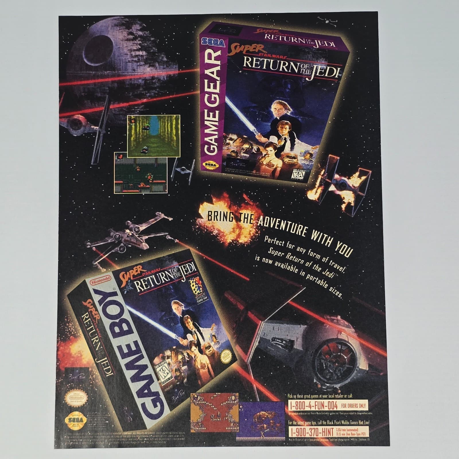Super Star Wars Return of the Jedi GameBoy Game Gear Print Ad/Poster Promo Art