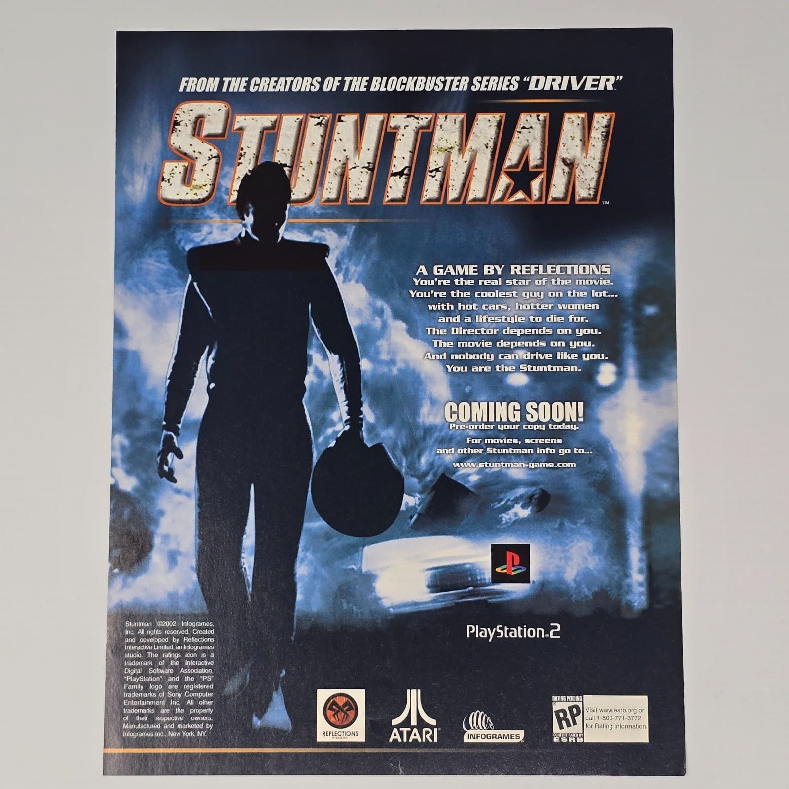 Stuntman PlayStation 2 PS2 Driver Print Ad/Poster Promo Art