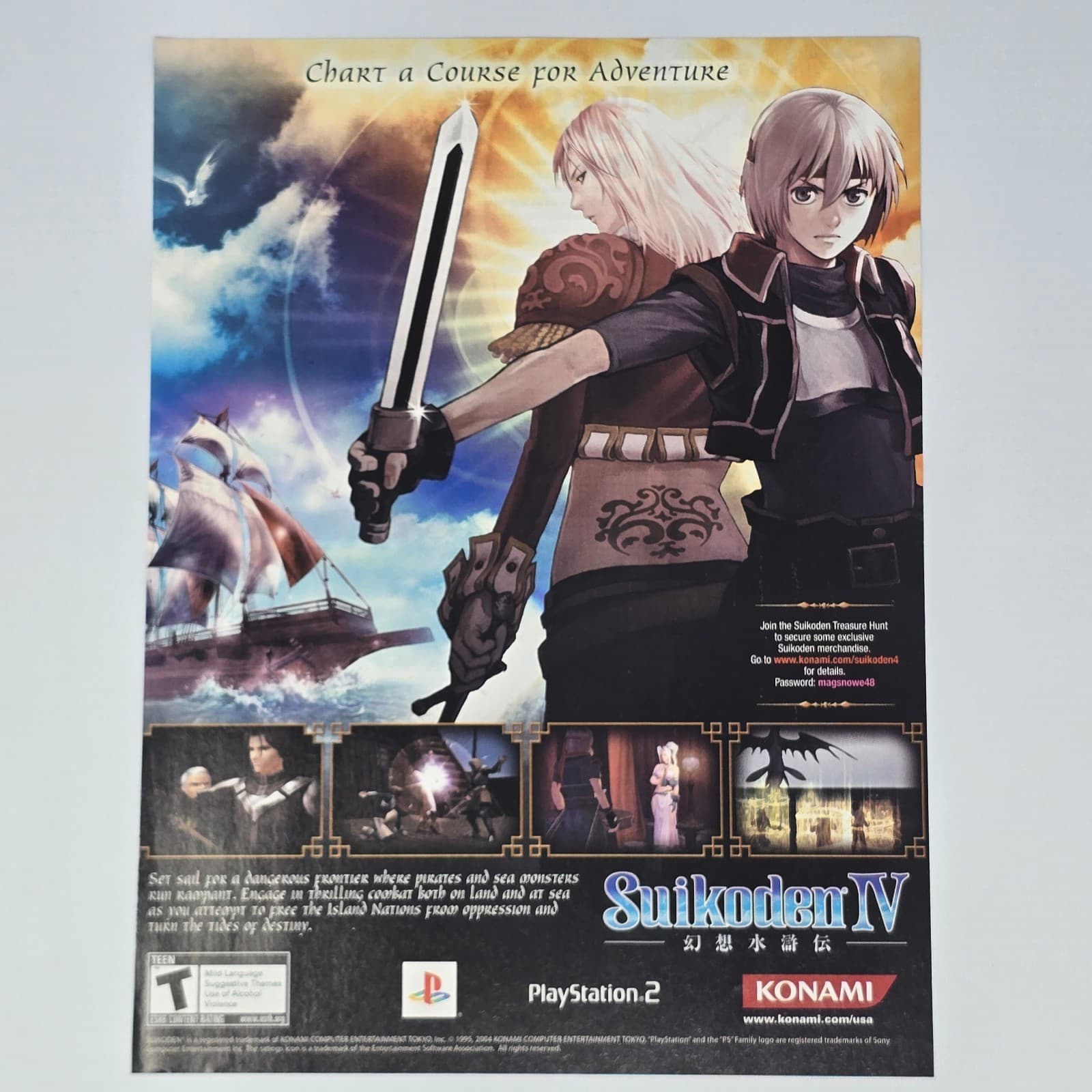 Suikoden IV 4 PlayStation 2 PS2 Adventure Print Ad/Poster Promo Art