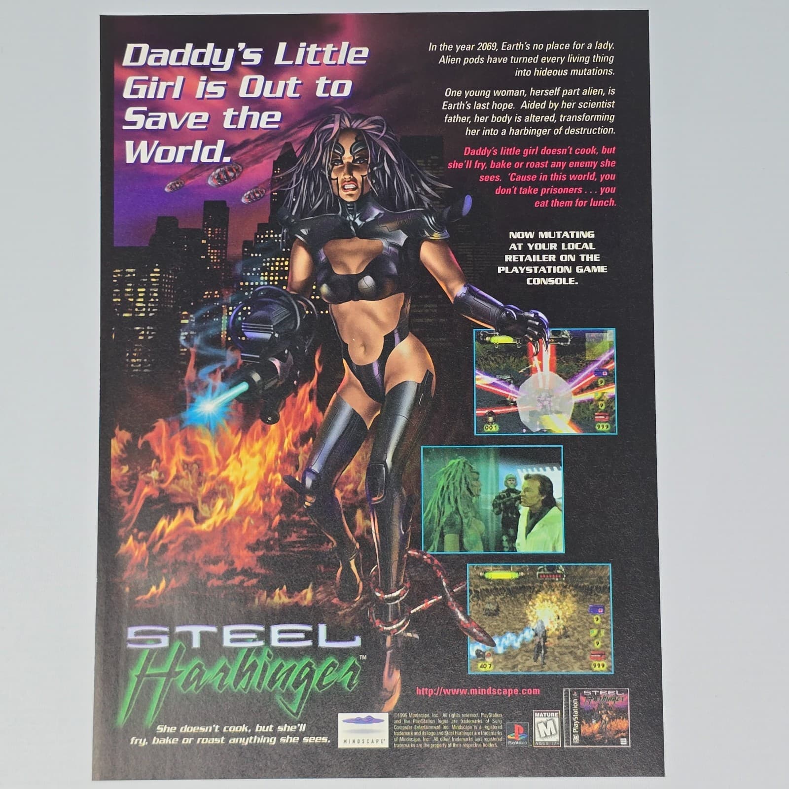 Steel Harbinger PlayStation 1 PS1 Daddy's Little Girl Print Ad/Poster Promo Art