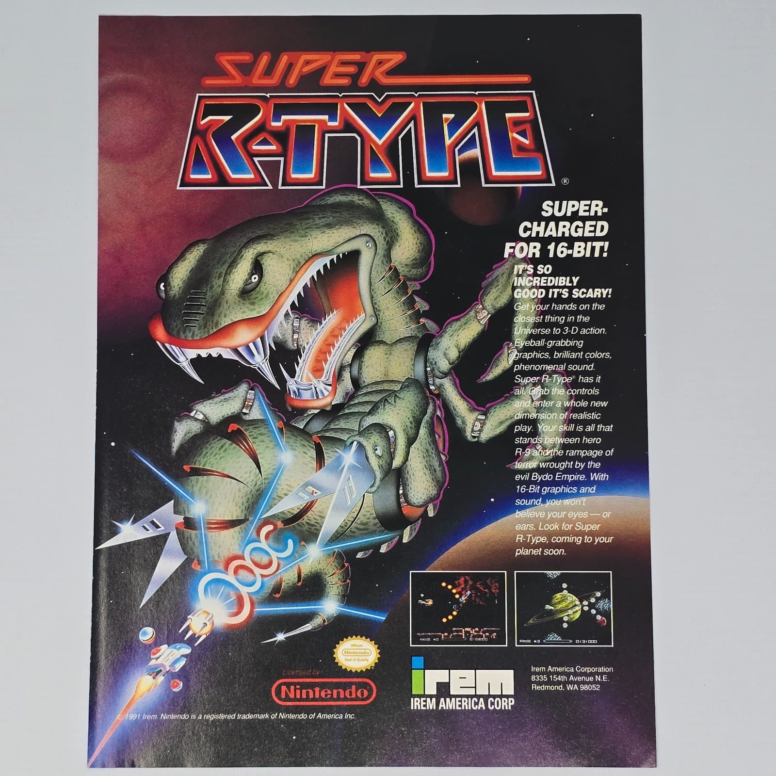 Super R-Type Super Nintendo SNES Super-Charged Print Ad/Poster Promo Art