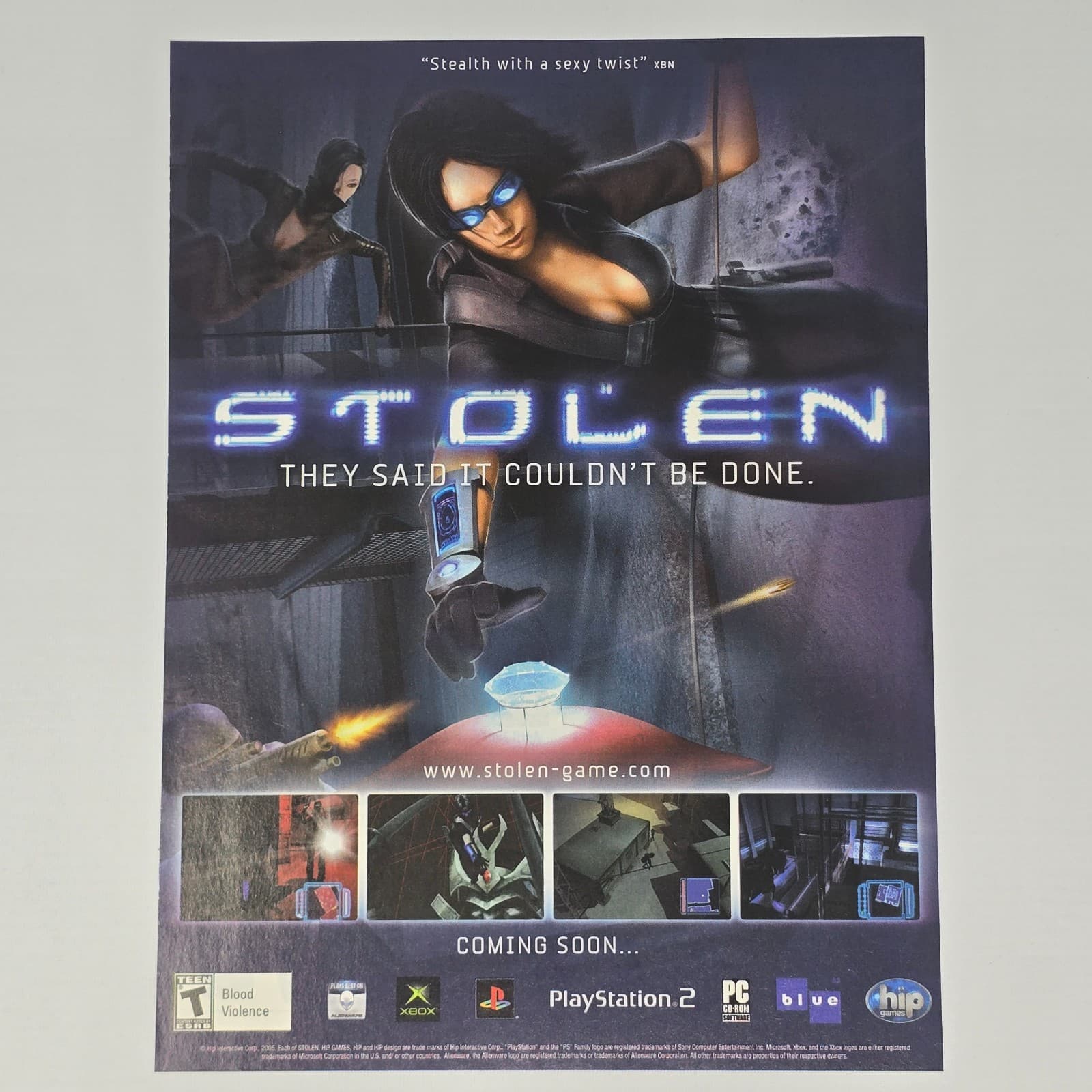 Stolen Xbox PlayStation 2 PS2 PC Stealth Print Ad/Poster Promo Art