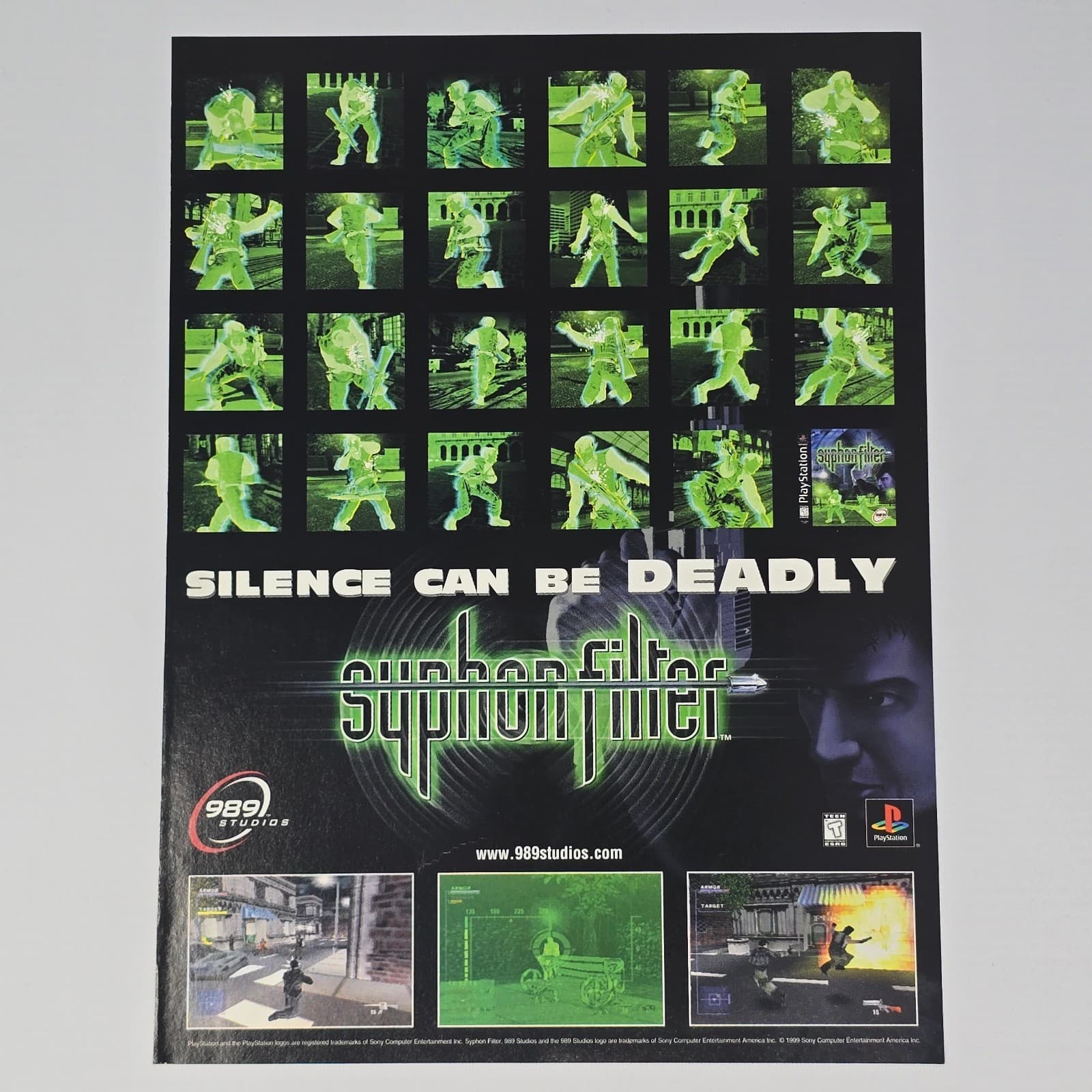 Syphon Filter PlayStation 1 PS1 Silence Print Ad/Poster Promo Art