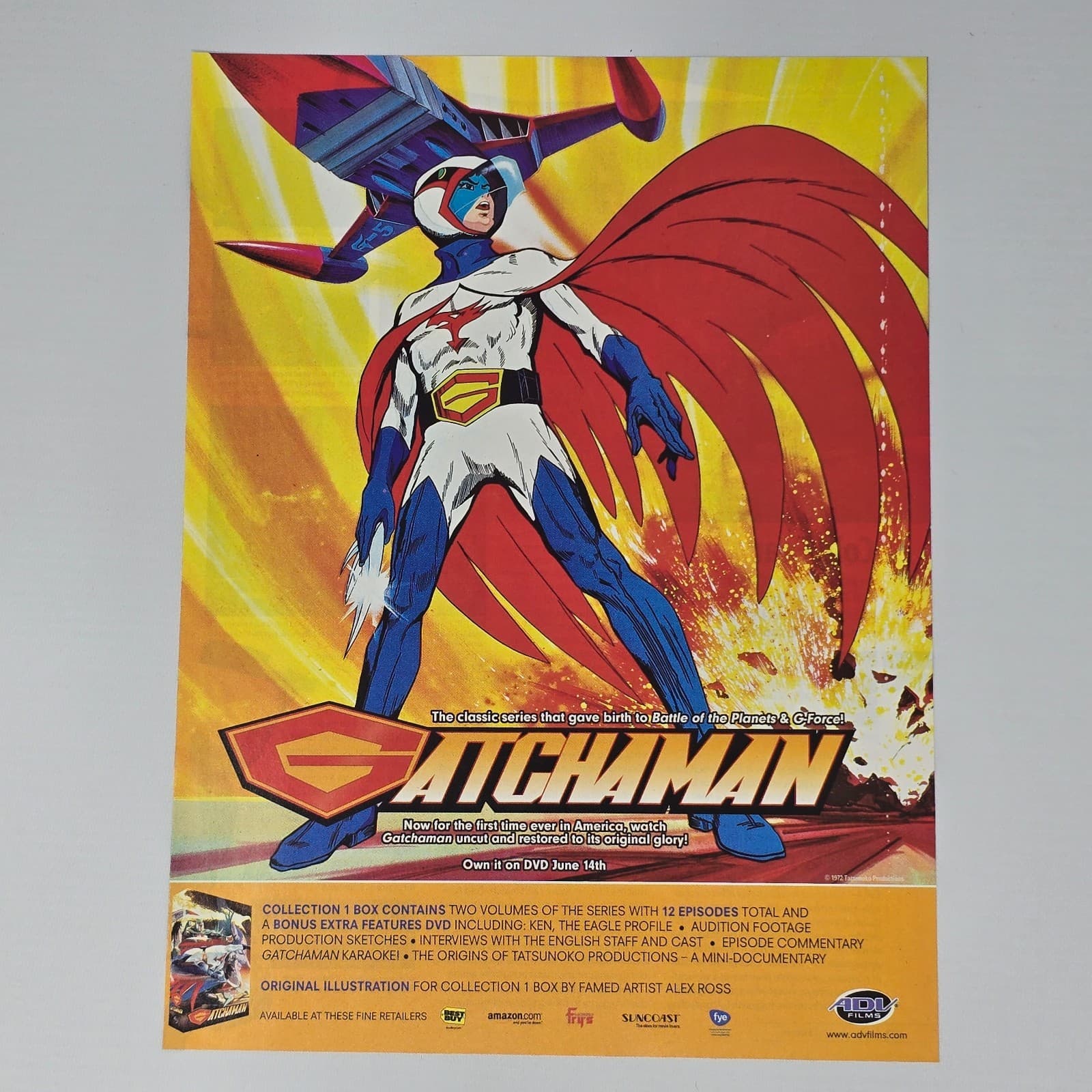 Gatchaman DVD Series Explosion Print Ad/Poster Promo Art