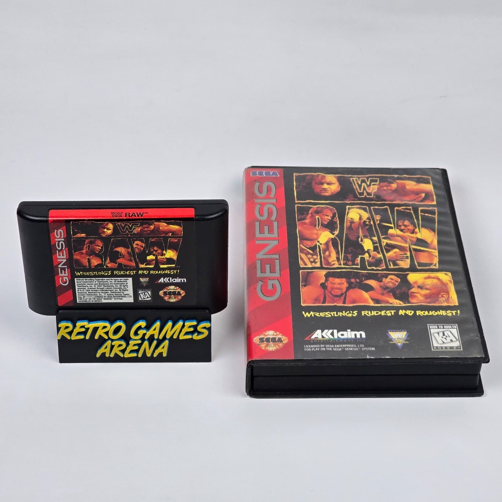WWF Raw (Sega Genesis) Case & Cartridge