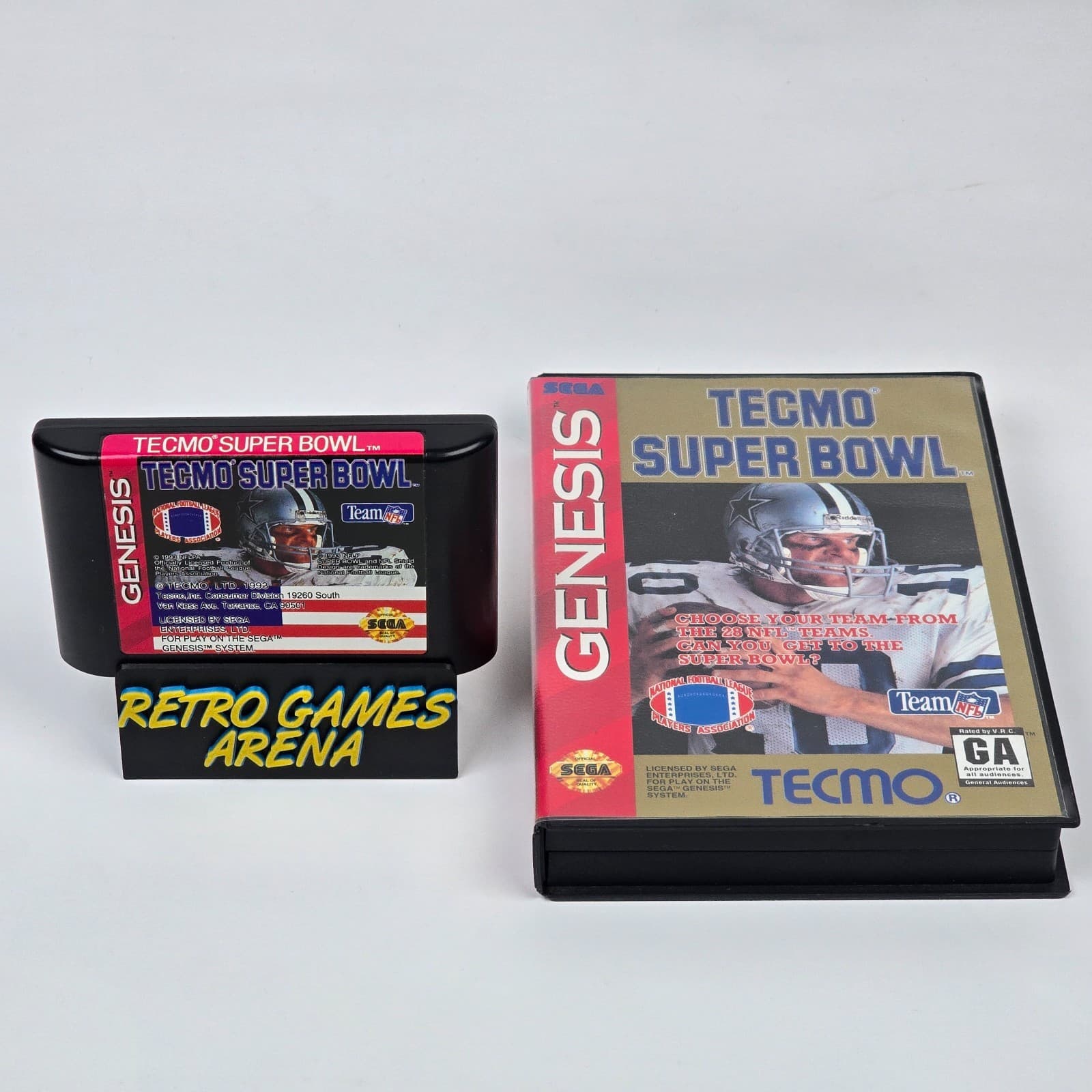 Tecmo Super Bowl (Sega Genesis) Case & Cartridge