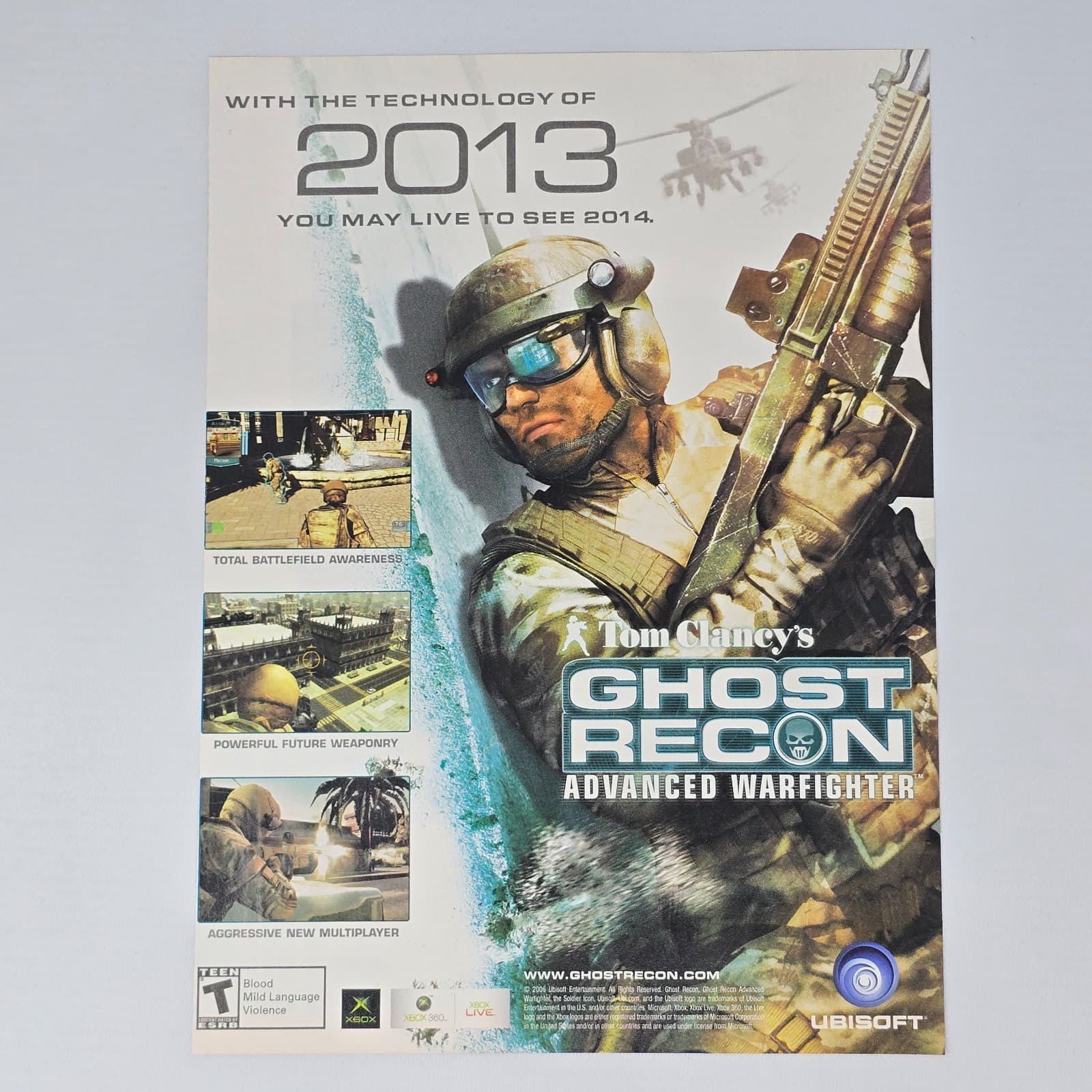 Ghost Recon Advanced Warfighter Xbox PS2 Technology Print Ad/Poster Promo Art