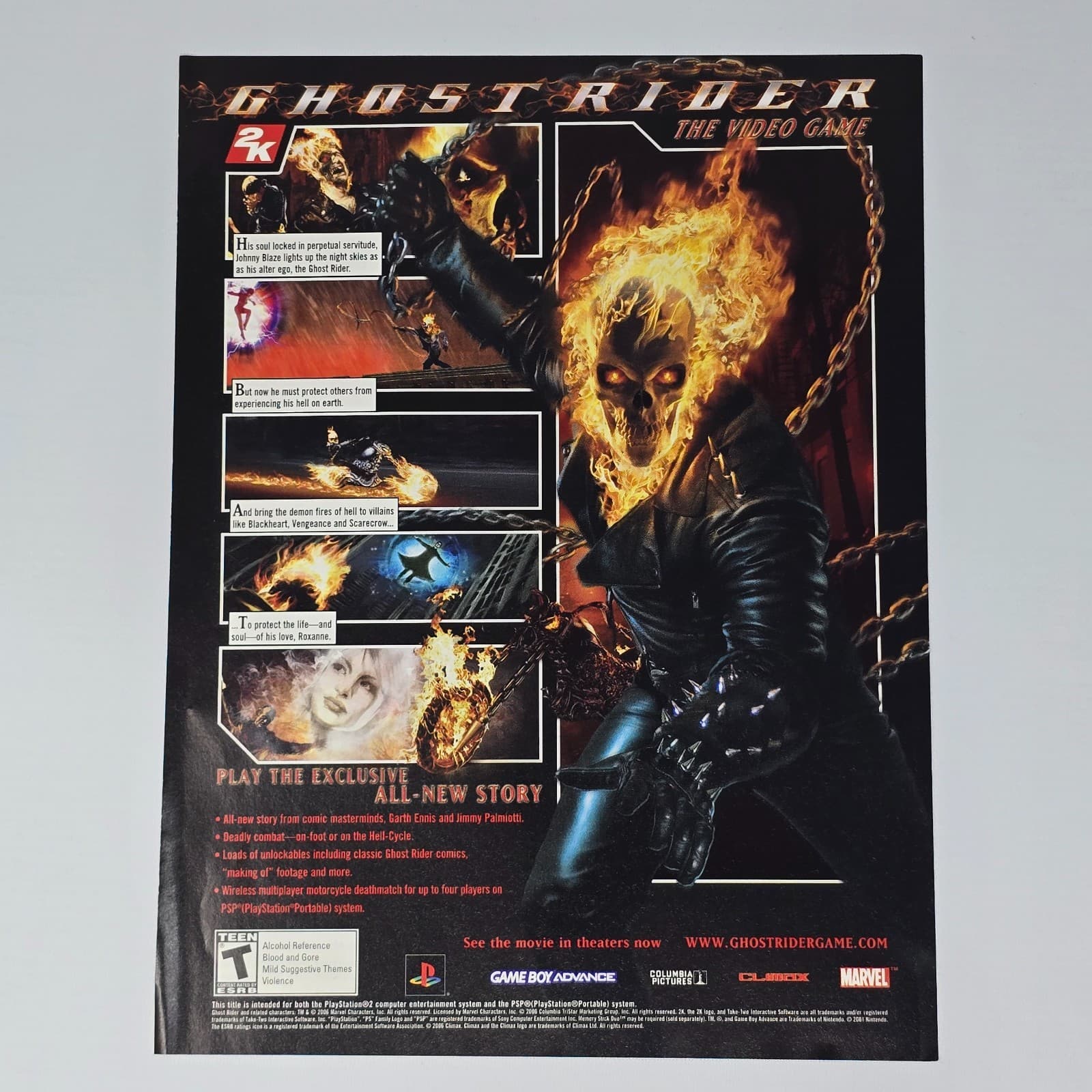 Ghost Rider The Video Game PS2 GameBoy Advance Comic Print Ad/Poster Promo Art