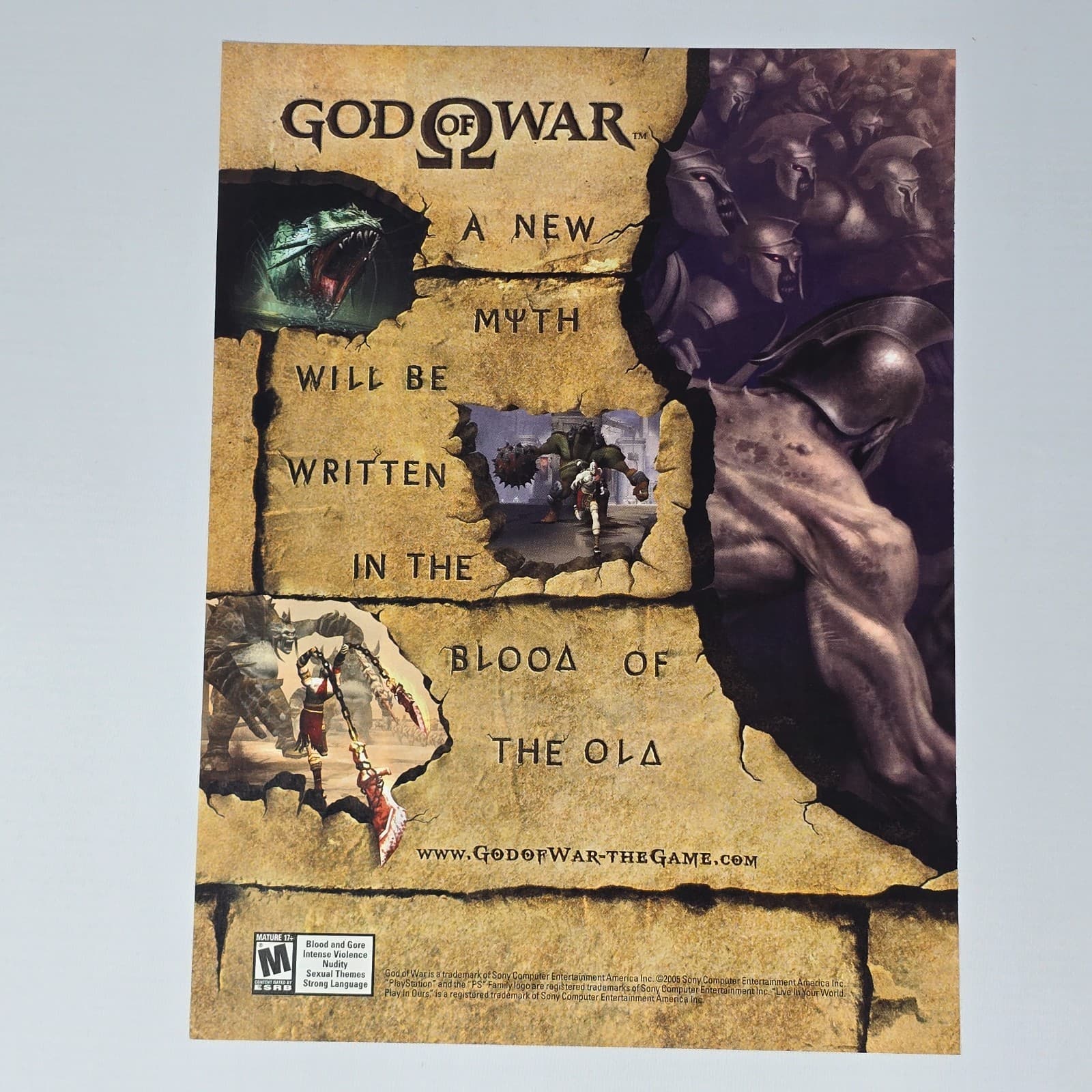 God of War PlayStation 2 PS2 New Myth Print Ad/Poster Promo Art