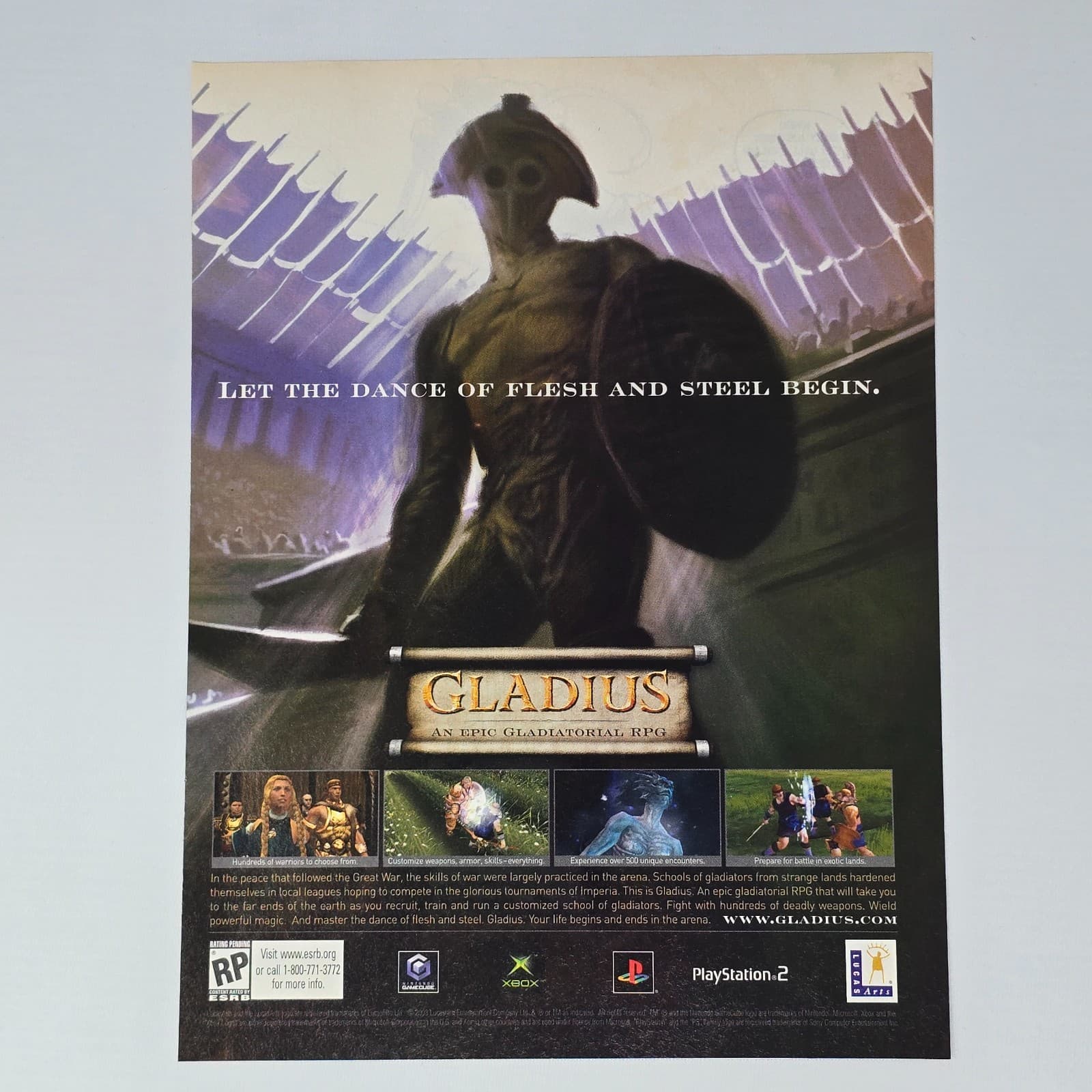Gladius GameCube Xbox PlayStation 2 PS2 Dance Print Ad/Poster Promo Art
