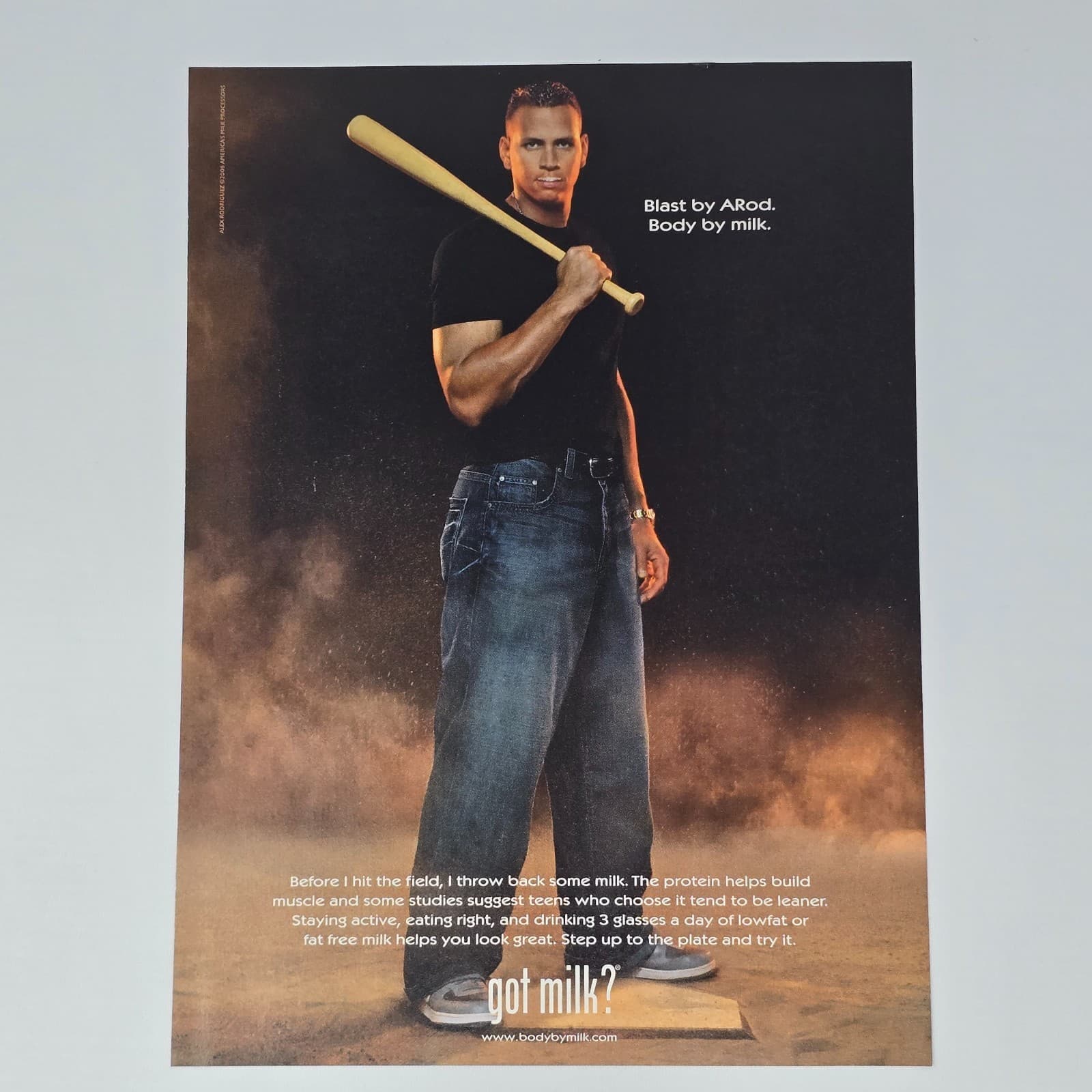 Got Milk? Alex Rodriguez ARod Blast Print Ad/Poster Promo Art