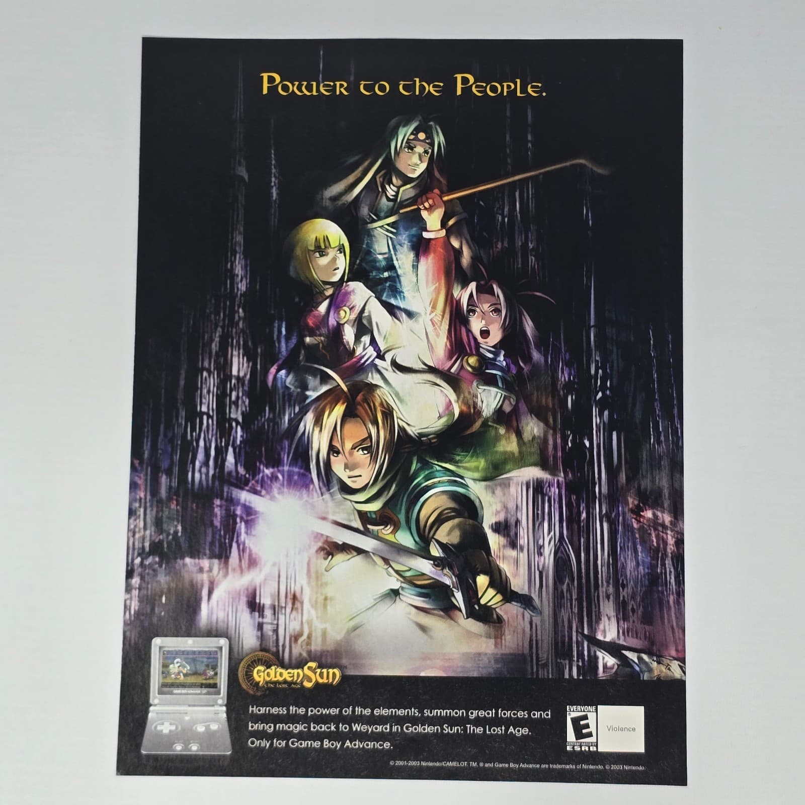 Golden Sun The Lost Age GameBoy Advance Power Print Ad/Poster Promo Art