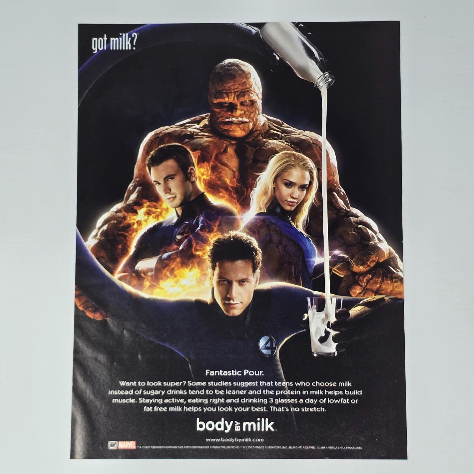 Got Milk? Fantastic 4 Four Pour Print Ad/Poster Promo Art