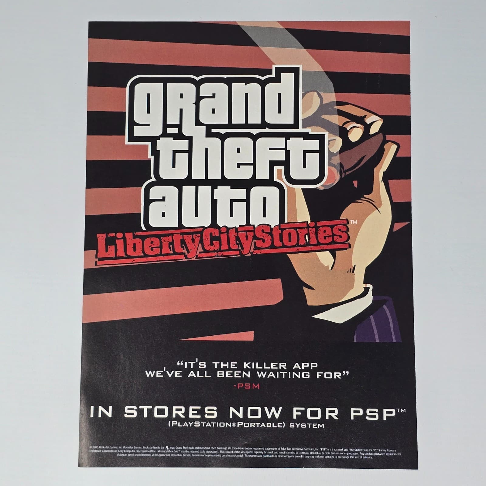 Grand Theft Auto GTA Liberty City Stories Sony PSP Print Ad/Poster Promo Art