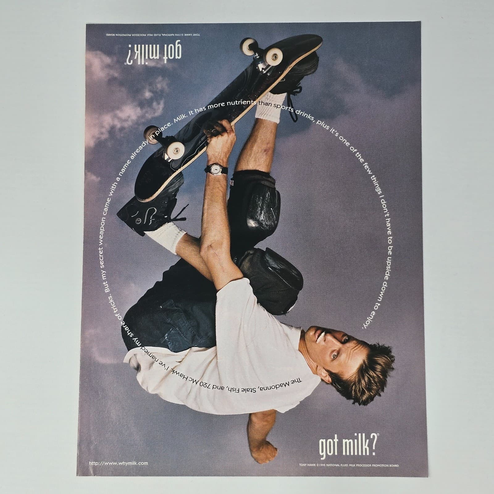 Got Milk? Tony Hawk Inverted Print Ad/Poster Promo Art