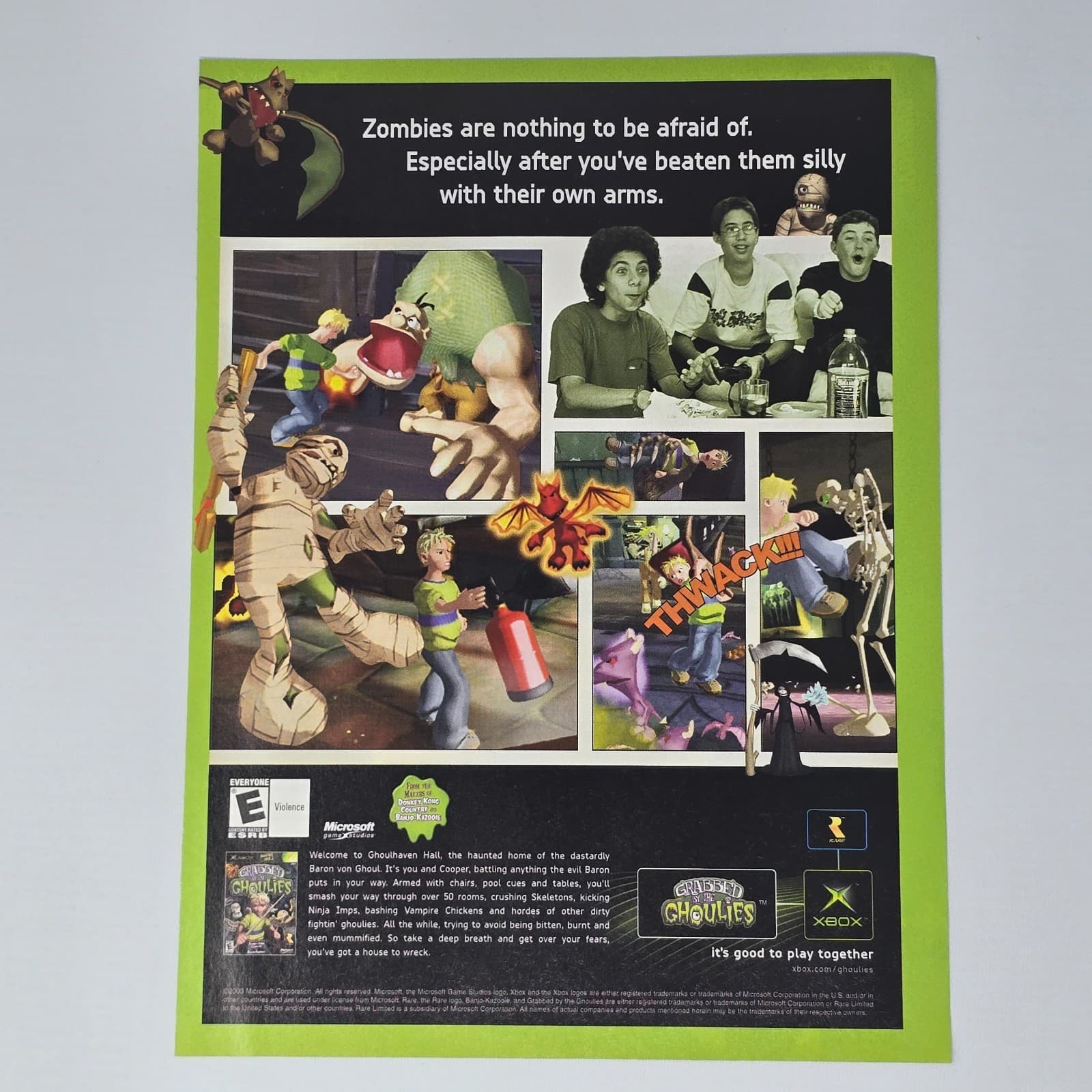 Grabbed by the Ghoulies Xbox Zombies Print Ad/Poster Promo Art