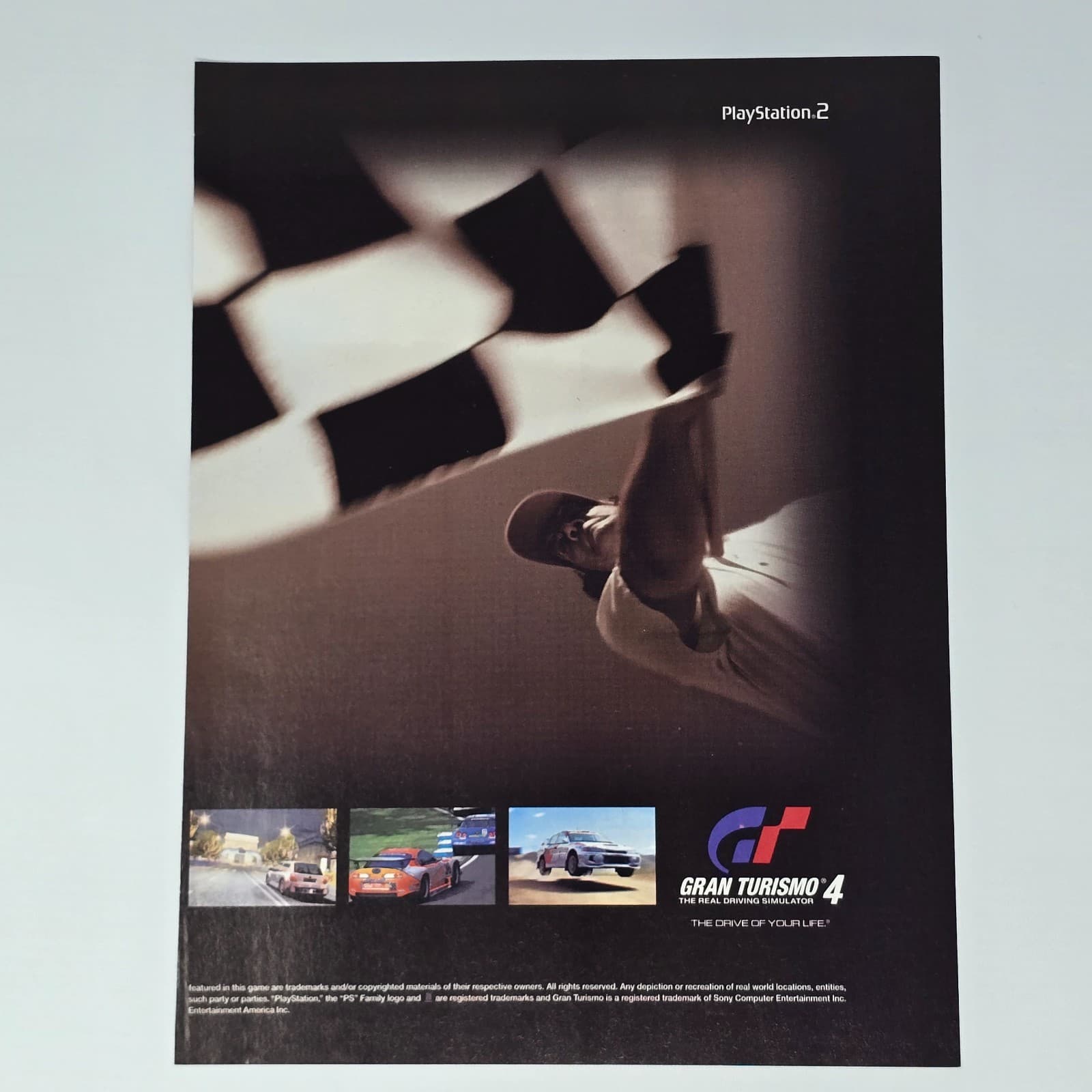Gran Turismo 4 PlayStation 2 PS2 Checkered Flag Print Ad/Poster Promo Art