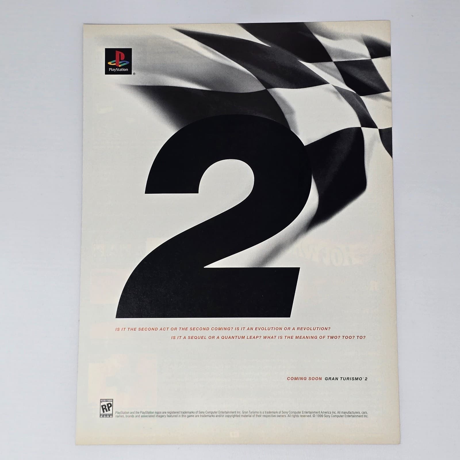 Gran Turismo 2 PlayStation 1 PS1 Second Act Print Ad/Poster Promo Art
