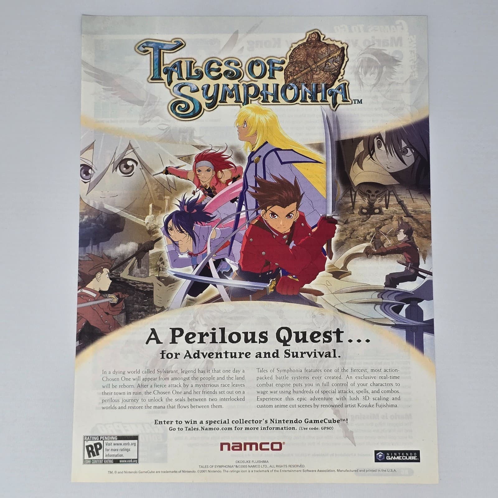 Tales of Symphonia Nintendo GameCube Perilous Print Ad/Poster Promo Art
