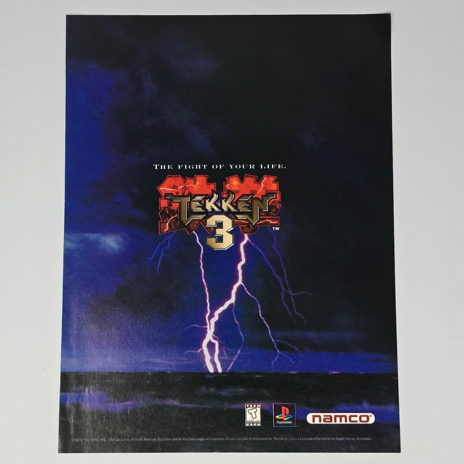 Tekken 3 PlayStation 1 PS1 Fight of Your Life Print Ad/Poster Promo Art