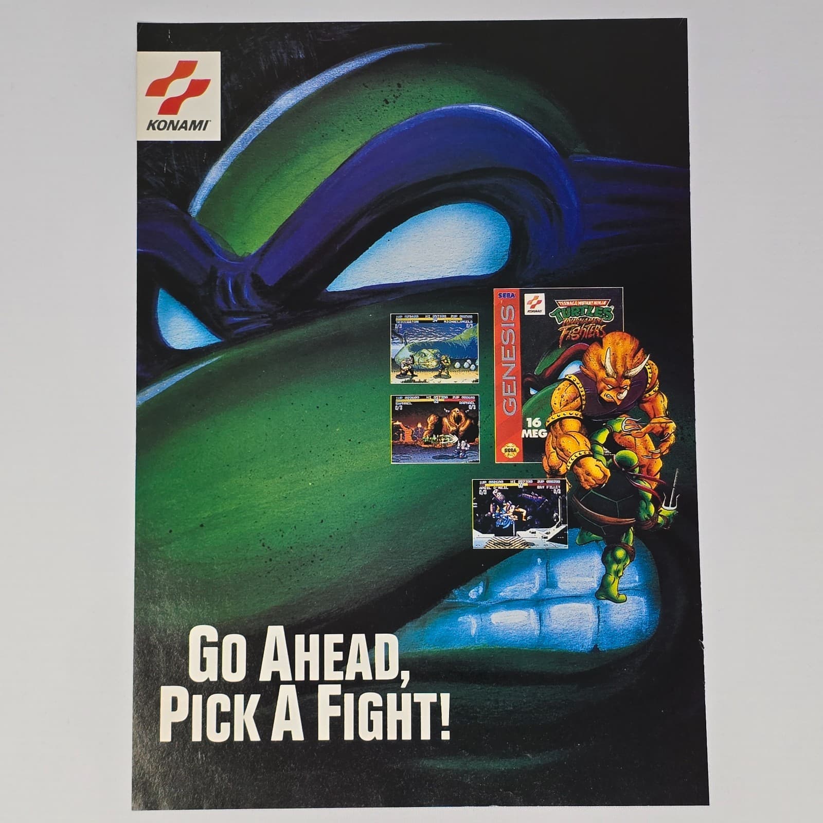 Teenage Mutant Ninja Turtles Tournament Fighters Sega Print Ad/Poster Promo Art