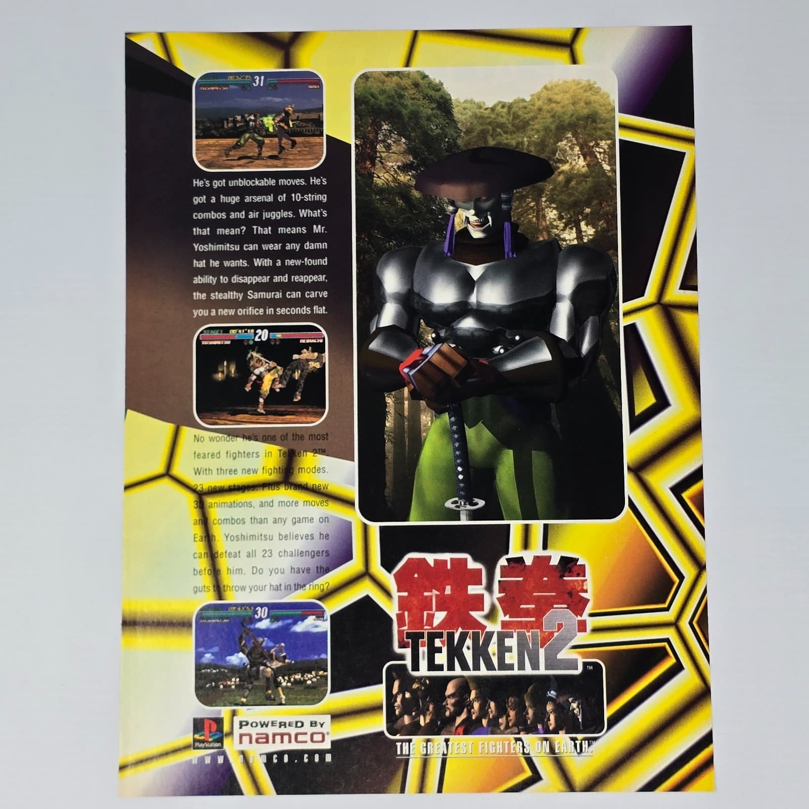 Tekken 2 PlayStation 1 PS1 Greatest Print Ad/Poster Promo Art