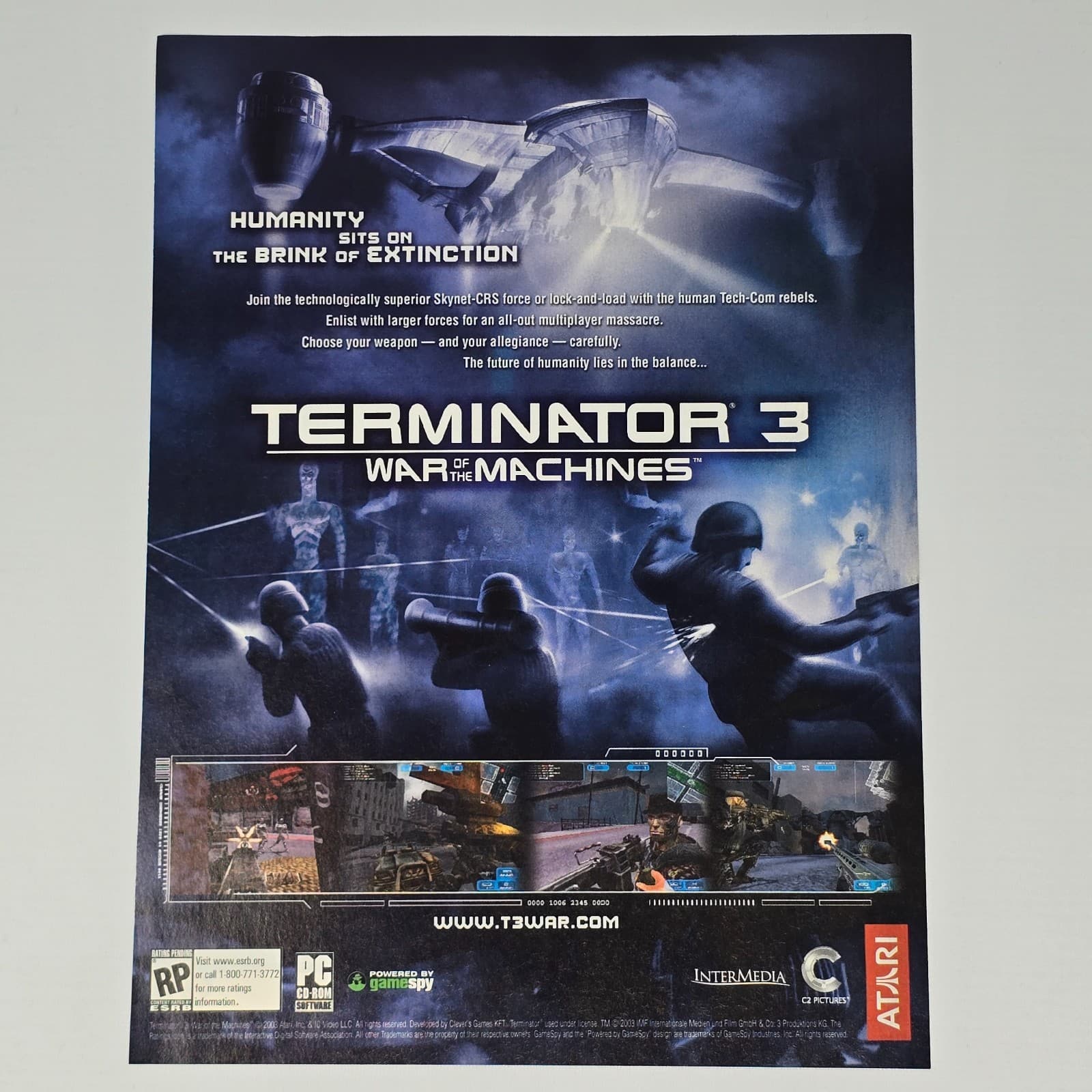 Terminator 3 War of the Machines PC Humanity Print Ad/Poster Promo Art