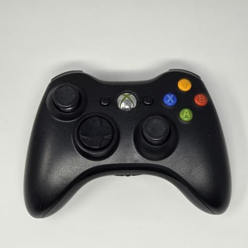 Microsoft Xbox 360 Wireless OEM Controller Black Gamepad CLEANED & TESTED