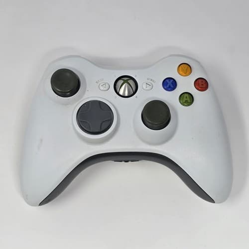 Microsoft Xbox 360 Wireless OEM Controller White Gamepad CLEANED & TESTED