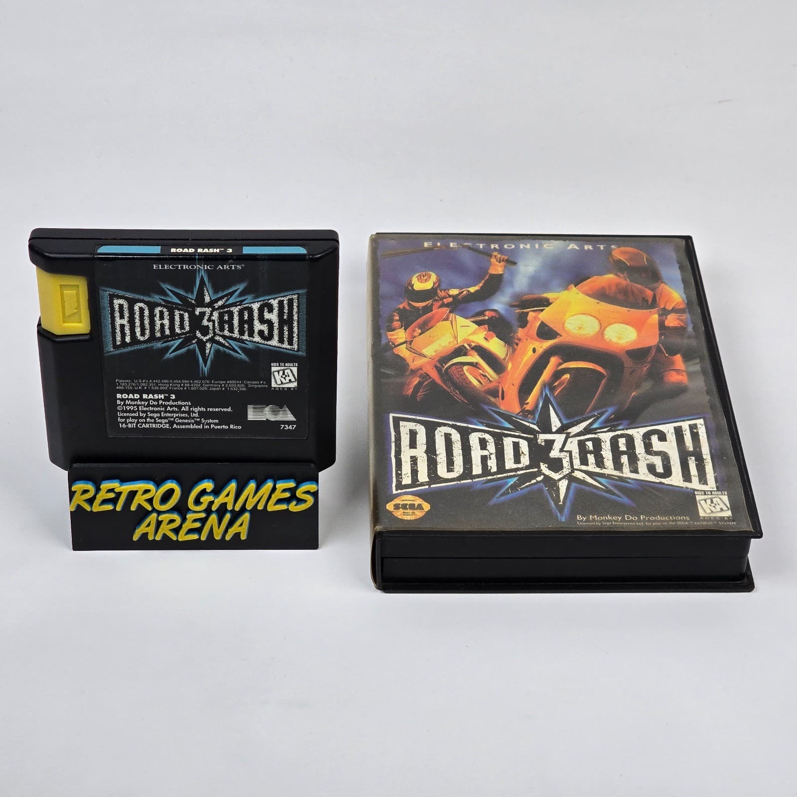 Road Rash 3 (Sega Genesis) Case & Cartridge