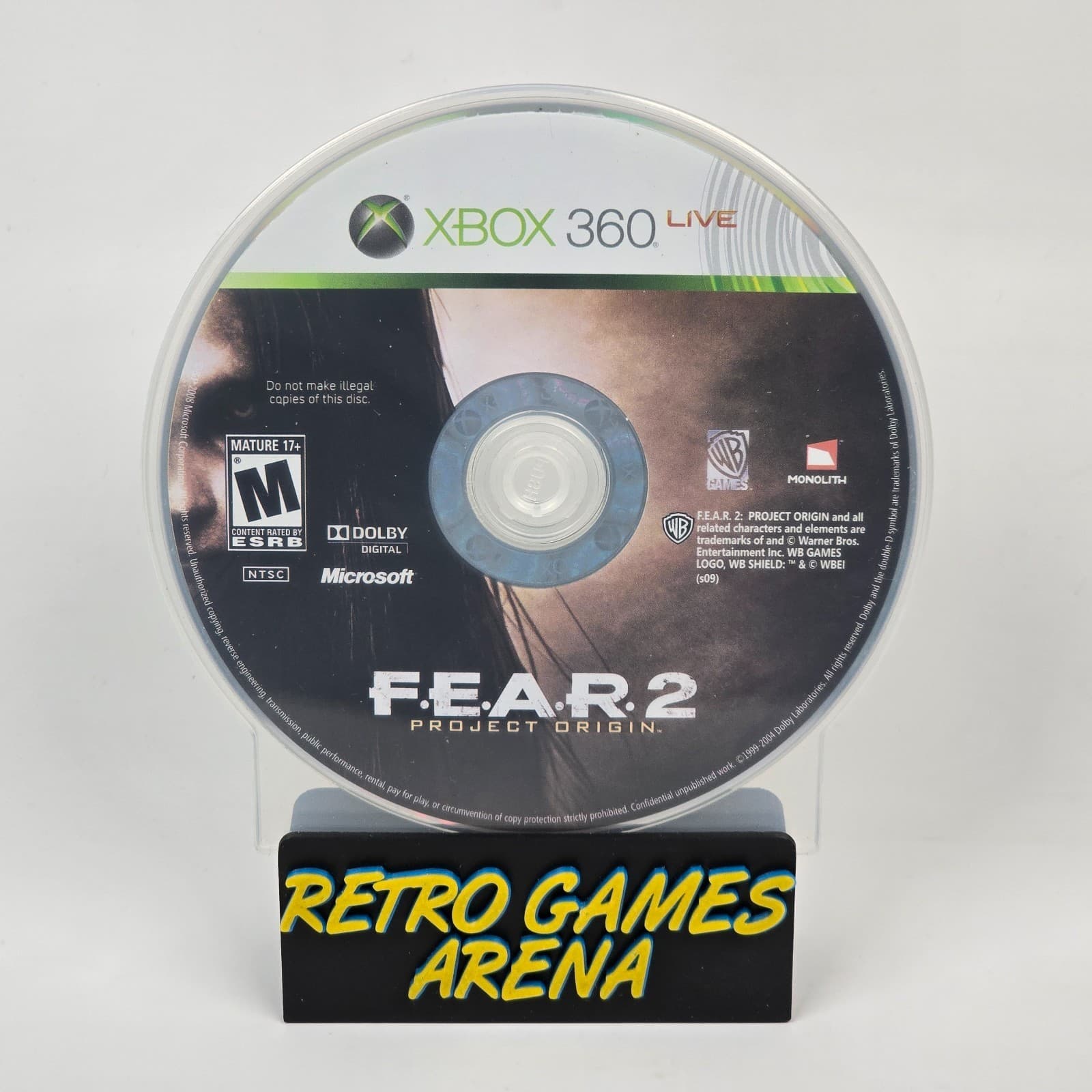 F.E.A.R. FEAR 2: Project Origin (Xbox 360) Disc