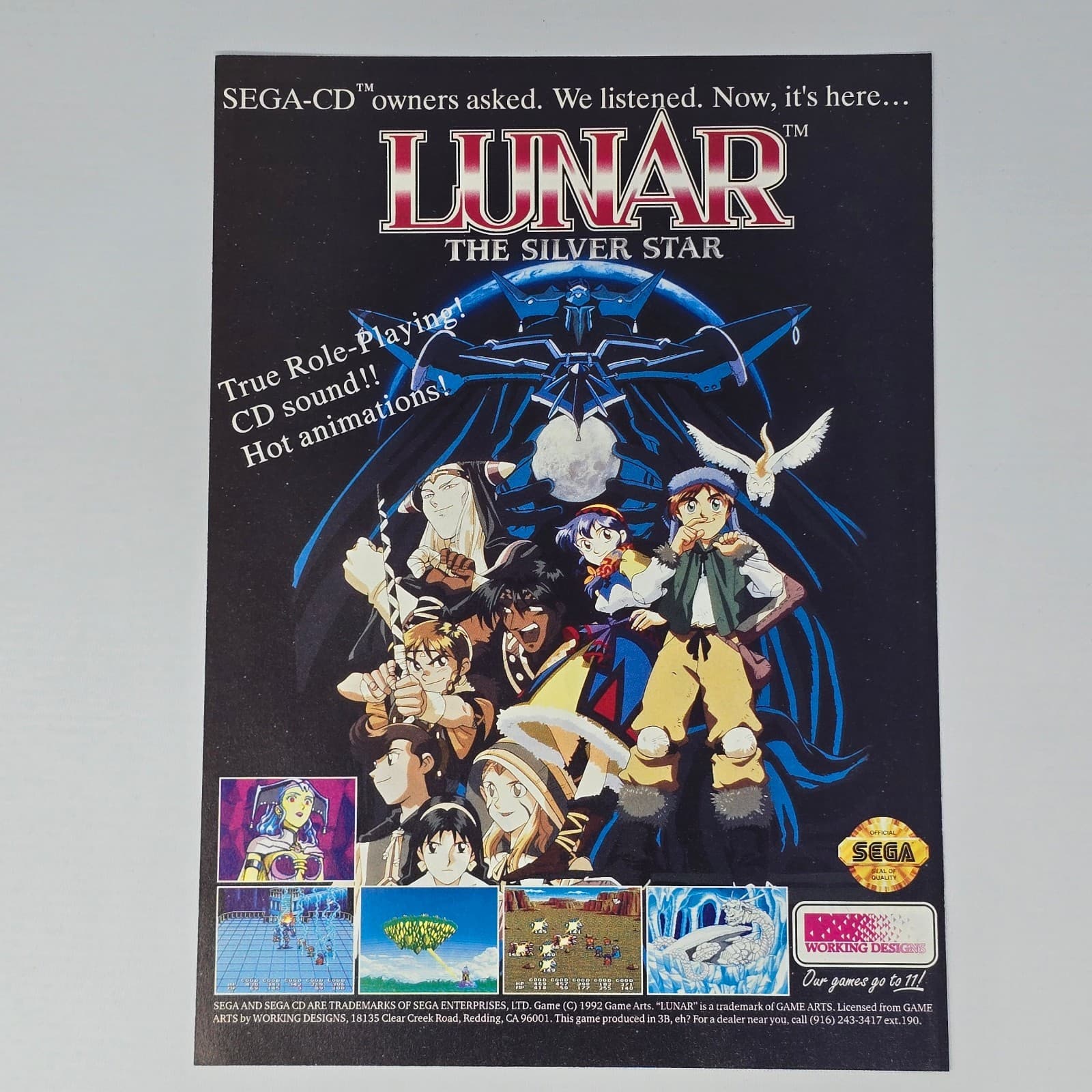 Lunar The Silver Star Sega CD Genesis Owners Asked Print Ad/Poster Promo Art