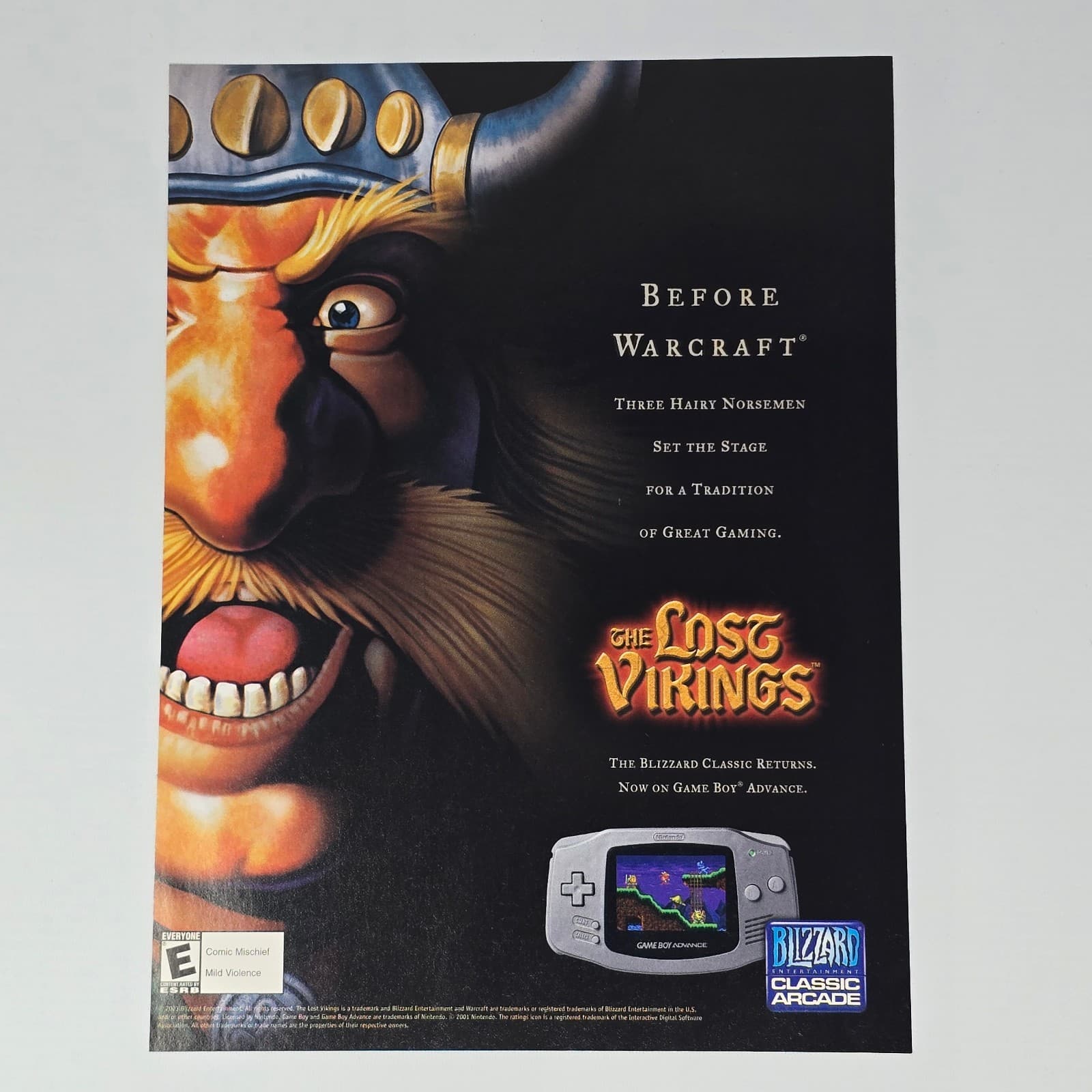 The Lost Vikings Nintendo GameBoy Advance Norsemen Print Ad/Poster Promo Art