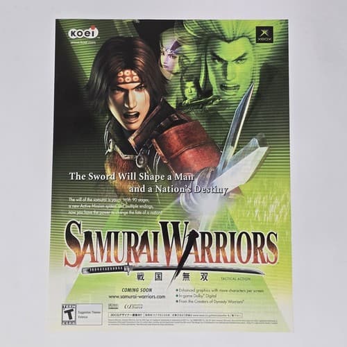 Samurai Warriors Xbox Koei Print Ad/Poster Official Promo Art