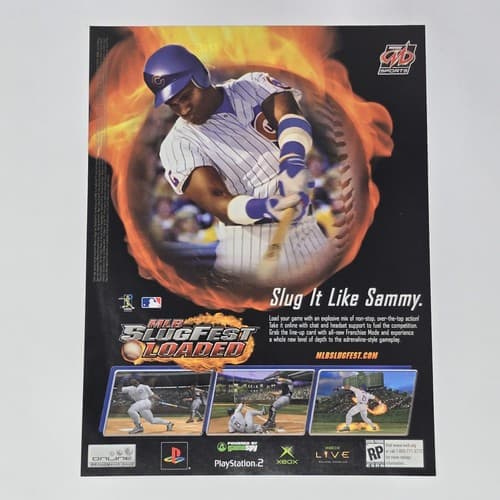 MLB SlugFest Loaded Slug It Like Sammy Sosa Print Ad/Poster Official Promo Art