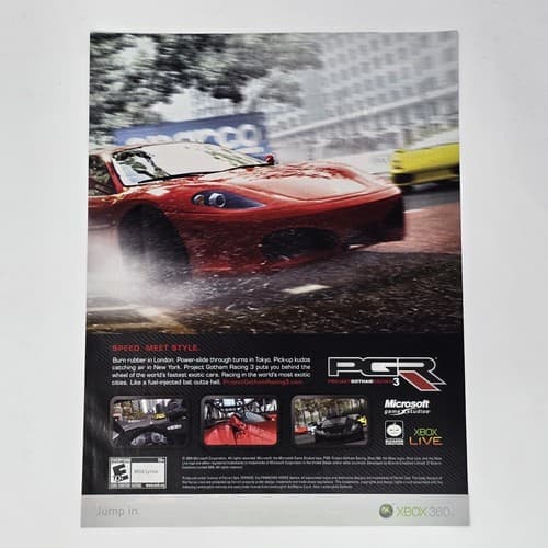 Project Gotham Racing 3 Xbox 360 Speed Style Print Ad/Poster Official Promo Art