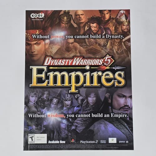 Dynasty Warriors 5 Empires Xbox 360 PS2 Print Ad/Poster Official Promo Art