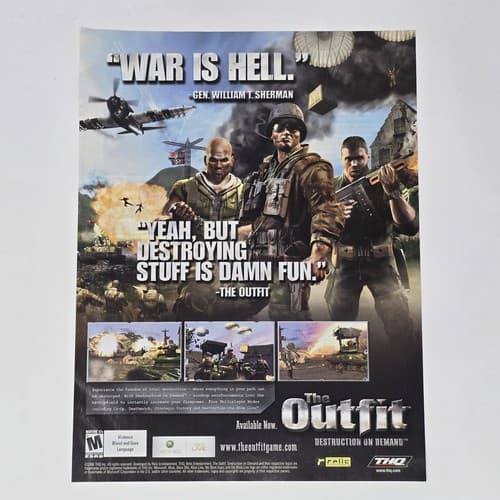 The Outfit Xbox 360 THQ War is Hell Print Ad/Poster Official Promo Art