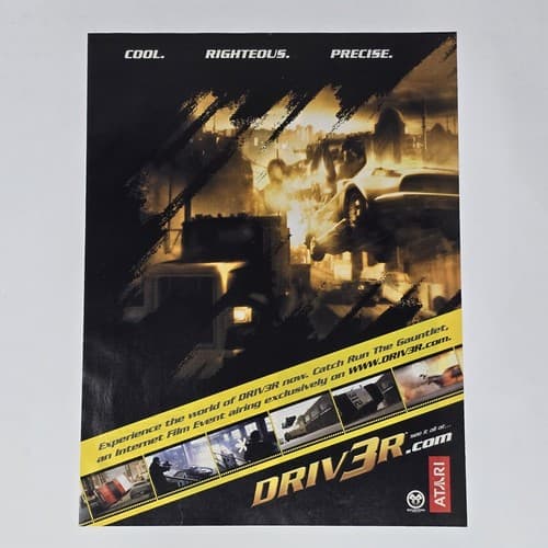 Driver 3 Cool Righteous Precise Atari Print Ad/Poster Official Promo Art