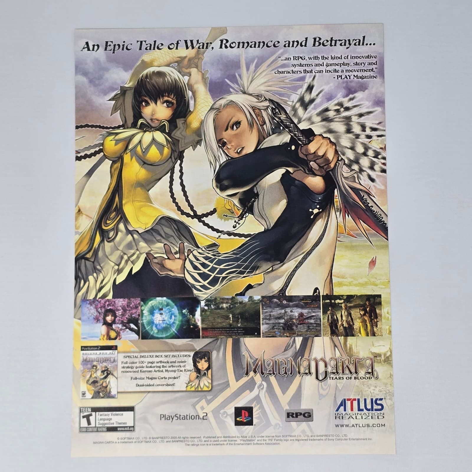 Magna Carta Tears of Blood PlayStation 2 PS2 Epic Print Ad/Poster Promo Art