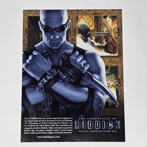 Chronicles of Riddick Escape From Butcher Bay Print Ad/Poster Official Promo Art