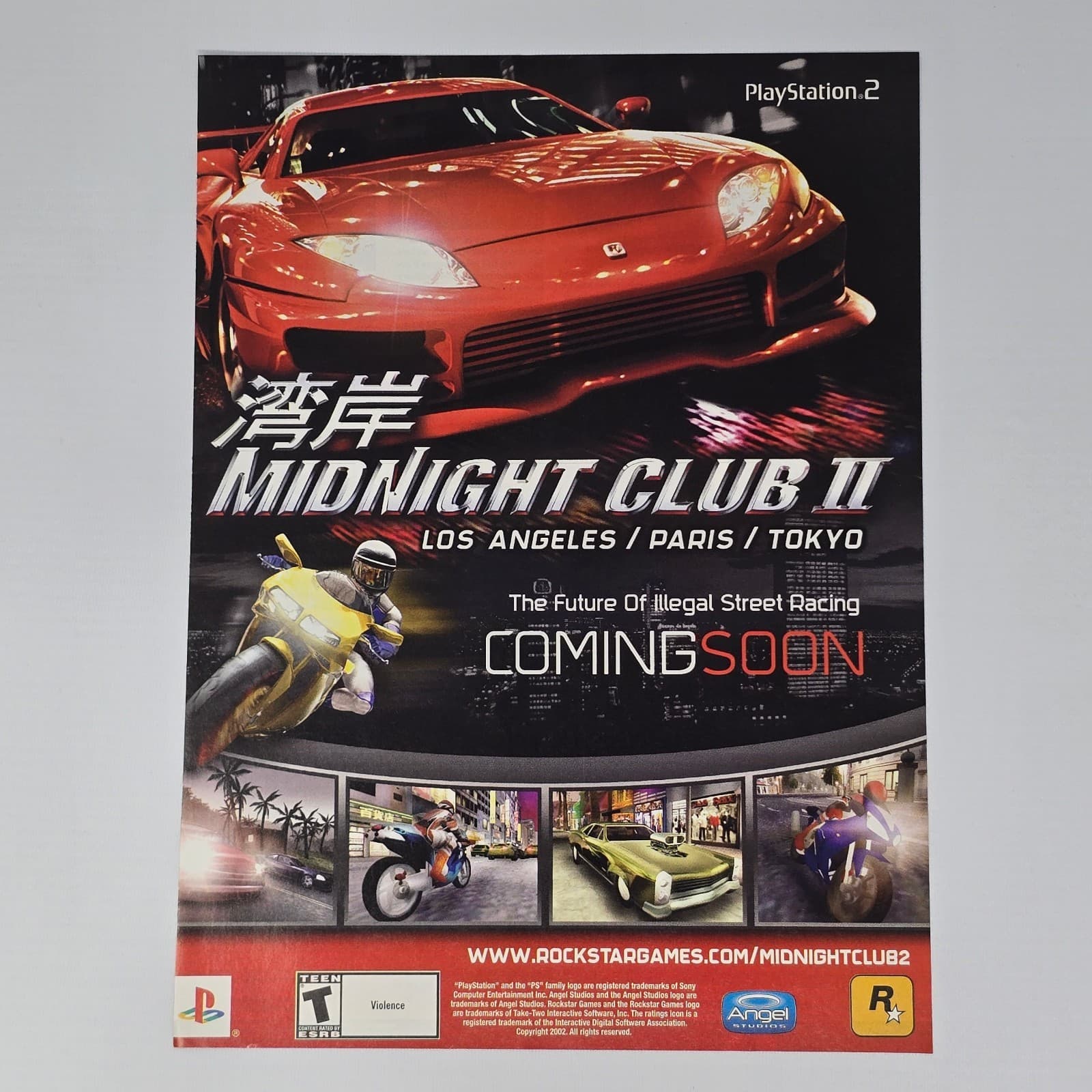 Midnight Club II 2 PlayStation PS2 Coming Soon Print Ad/Poster Promo Art